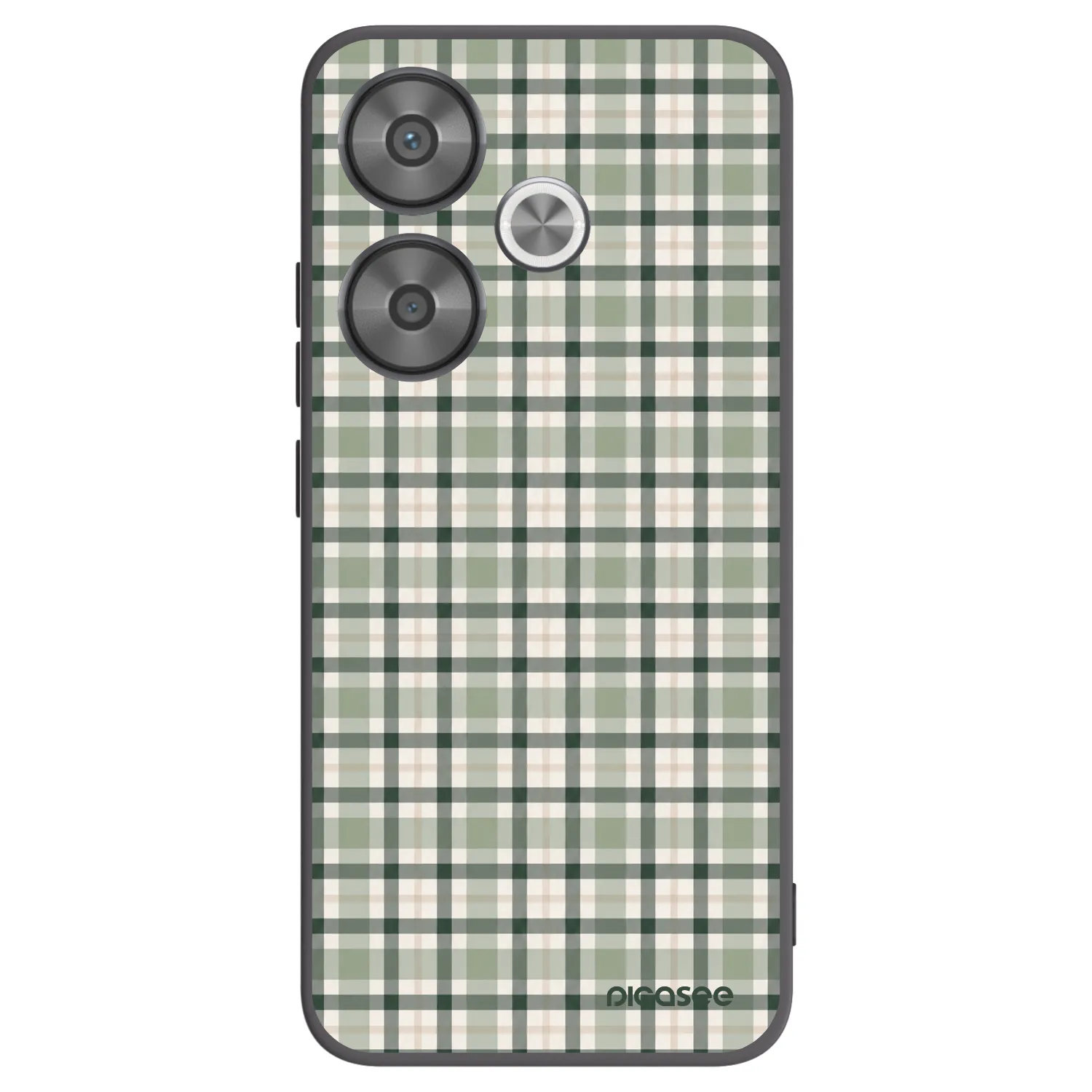 Picasee silikonowe czarne etui na Xiaomi Poco F6 - Sage Tartan