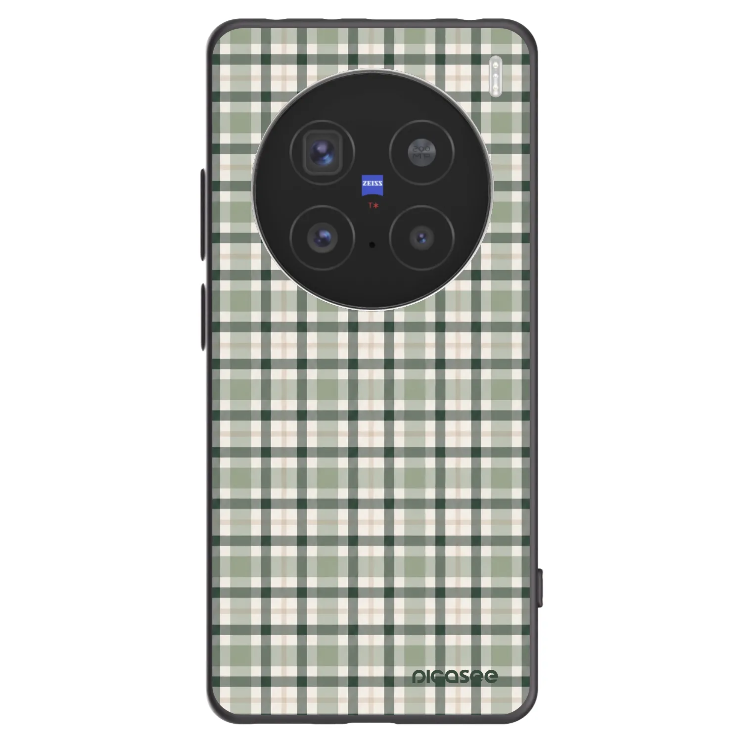 Picasee silikonowe czarne etui na Vivo X200 Pro - Sage Tartan