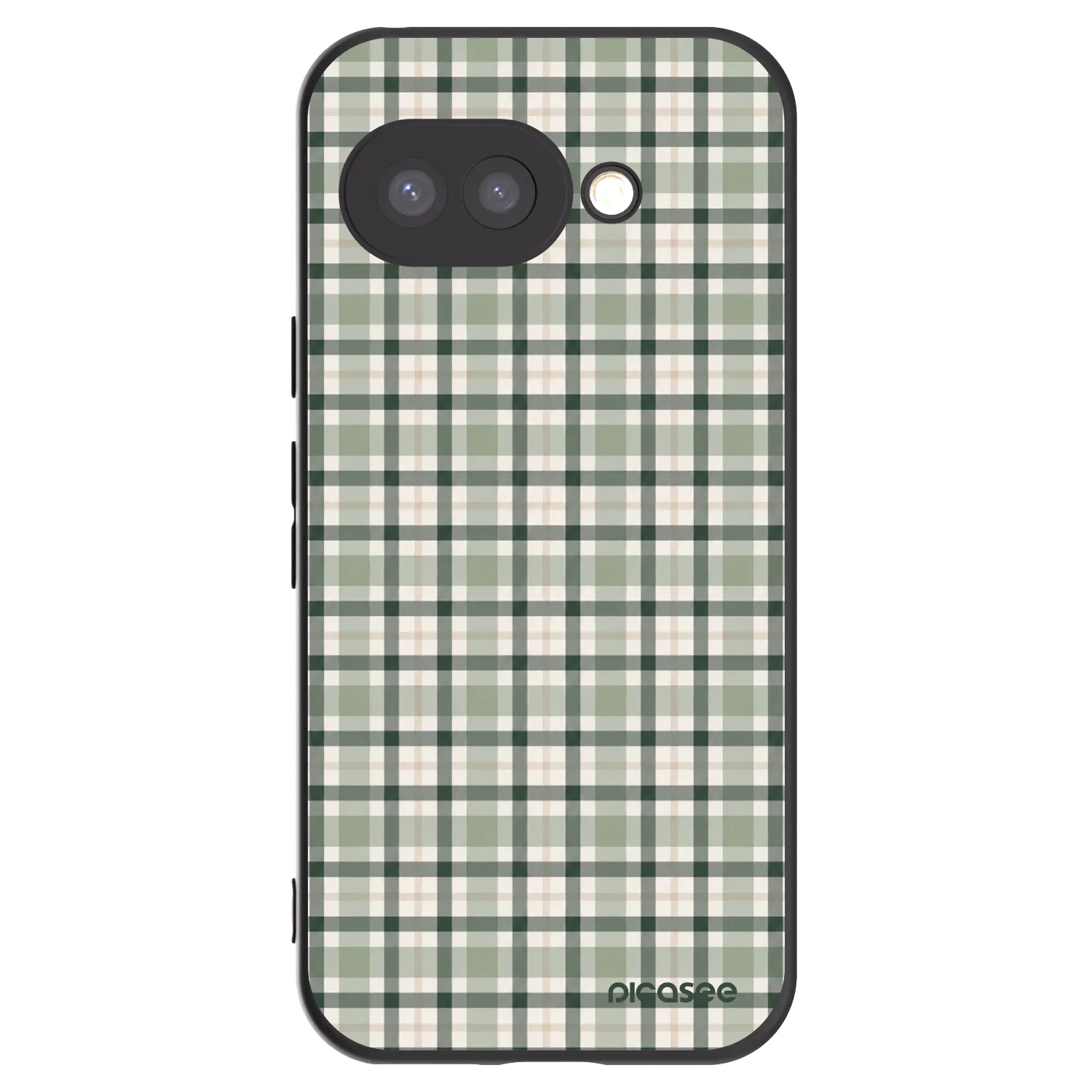 Picasee silikonowe czarne etui na Google Pixel 9a - Sage Tartan