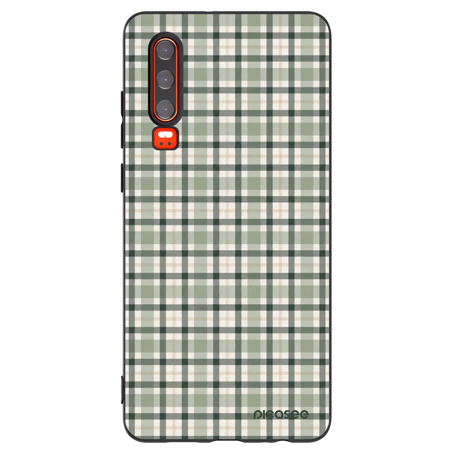Picasee silikonowe czarne etui na Huawei P30 - Sage Tartan
