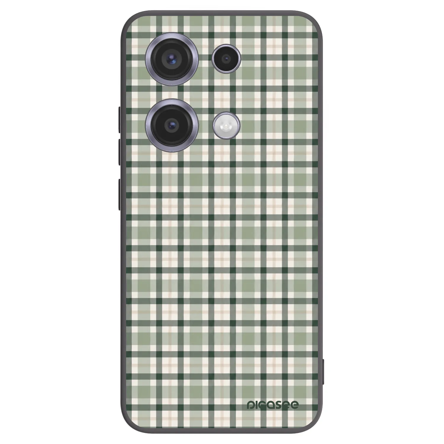 Picasee silikonowe czarne etui na Xiaomi Redmi Note 14S - Sage Tartan