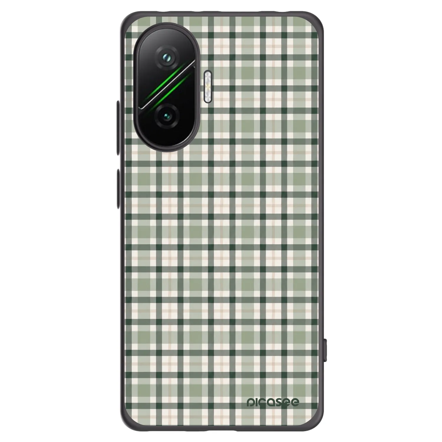 Picasee silikonowe czarne etui na Xiaomi Poco F7 5G - Sage Tartan