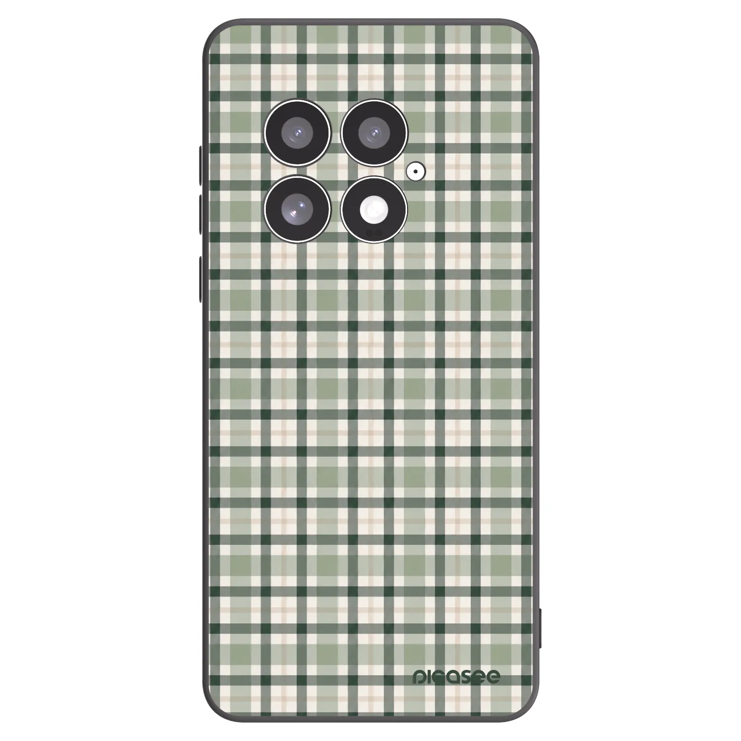 Picasee silikonowe czarne etui na OnePlus 13 5G - Sage Tartan