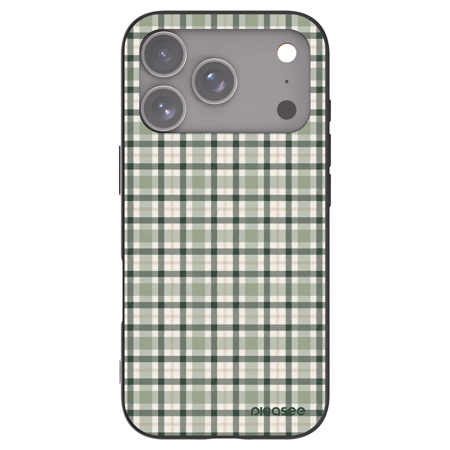 Picasee silikonowe czarne etui na Apple iPhone 17 Pro - Sage Tartan
