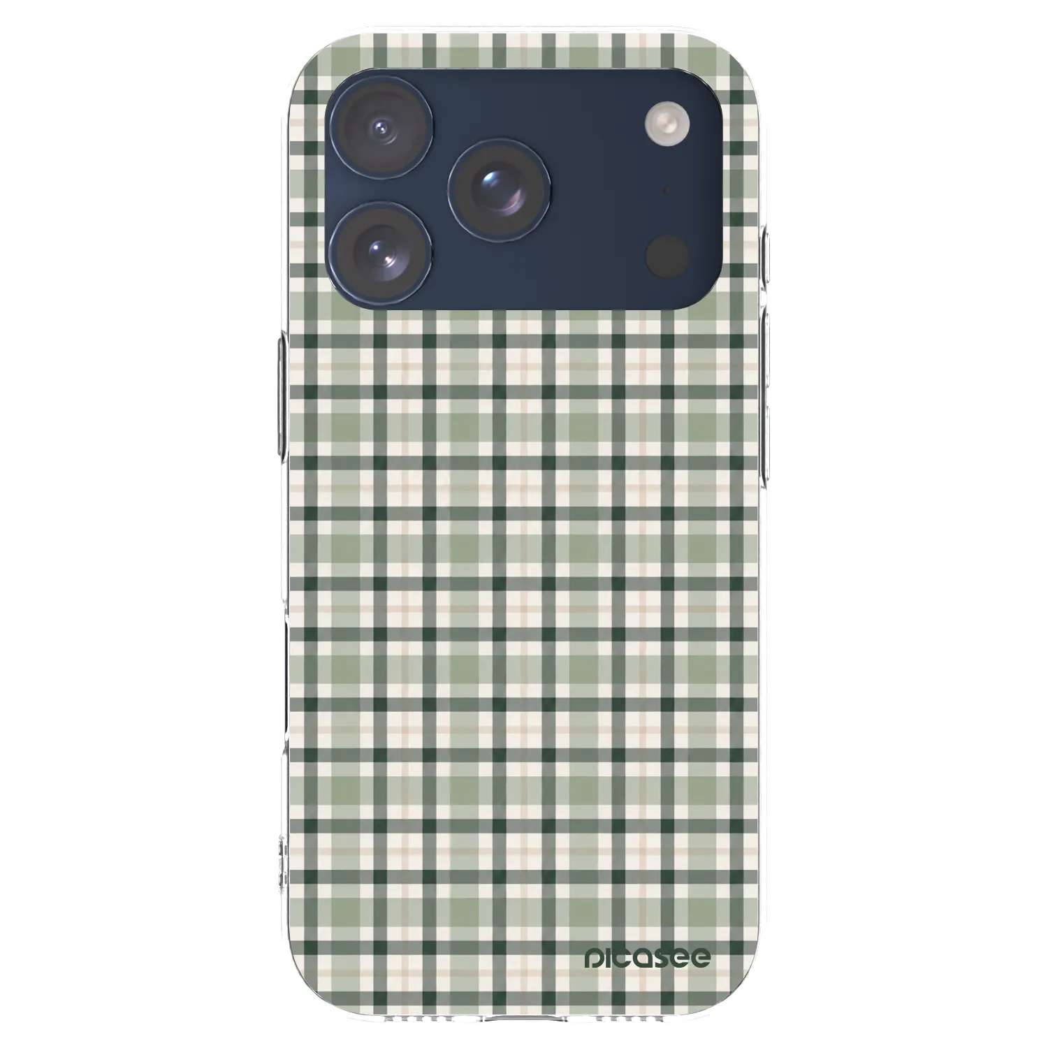 Picasee silikonowe przeźroczyste etui na Apple iPhone 17 Pro - Sage Tartan