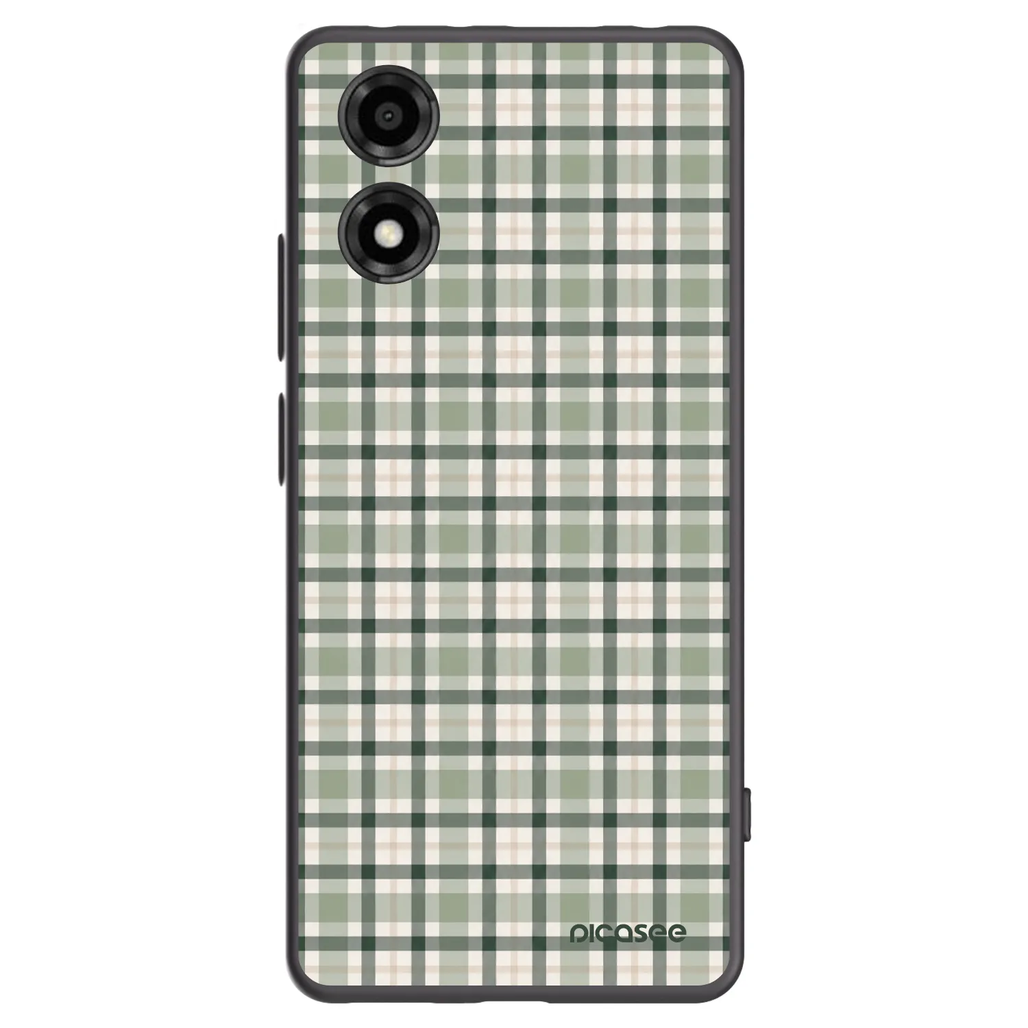 Picasee silikonowe czarne etui na Motorola Moto E14 - Sage Tartan