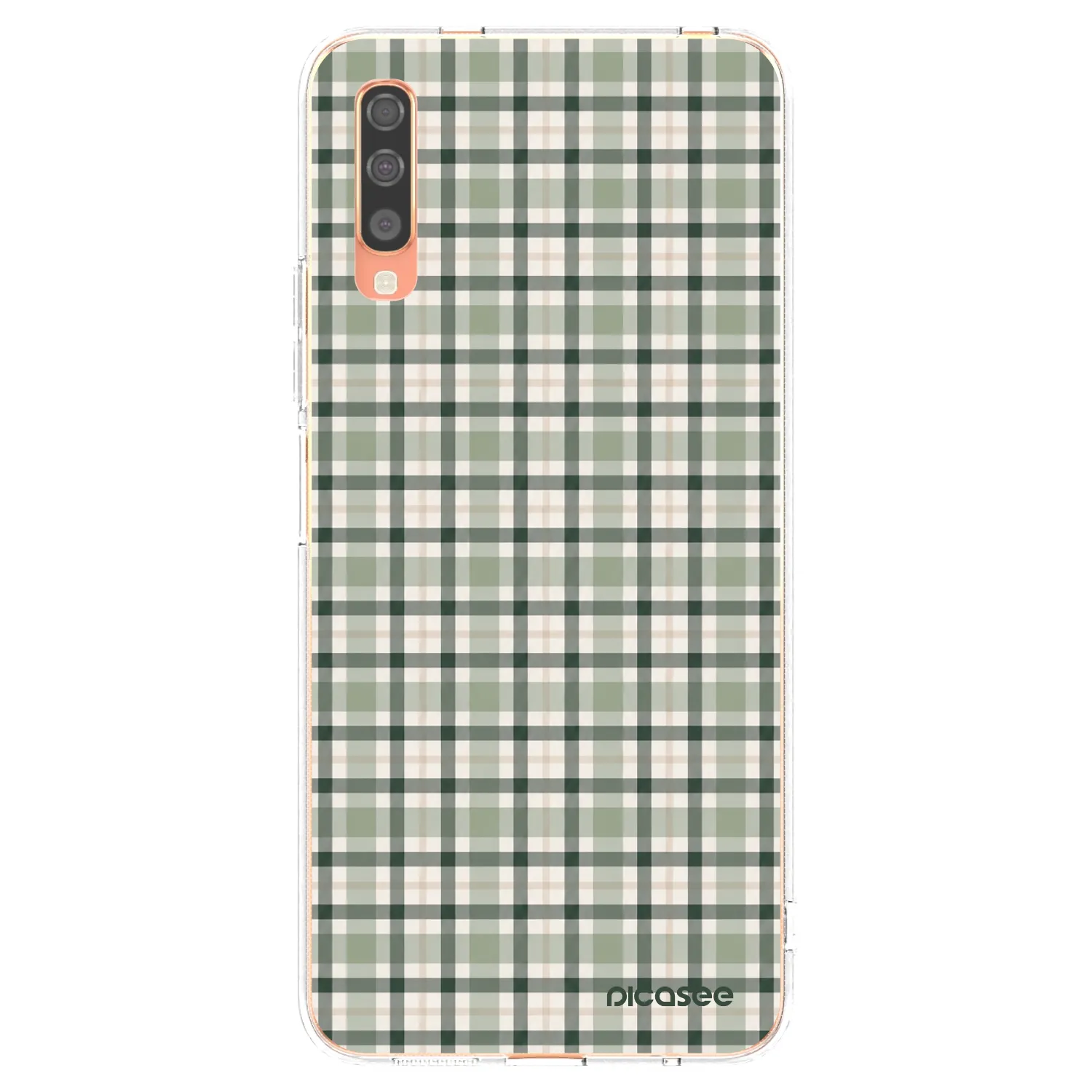 Picasee silikonowe przeźroczyste etui na Samsung Galaxy A70 A705F - Sage Tartan