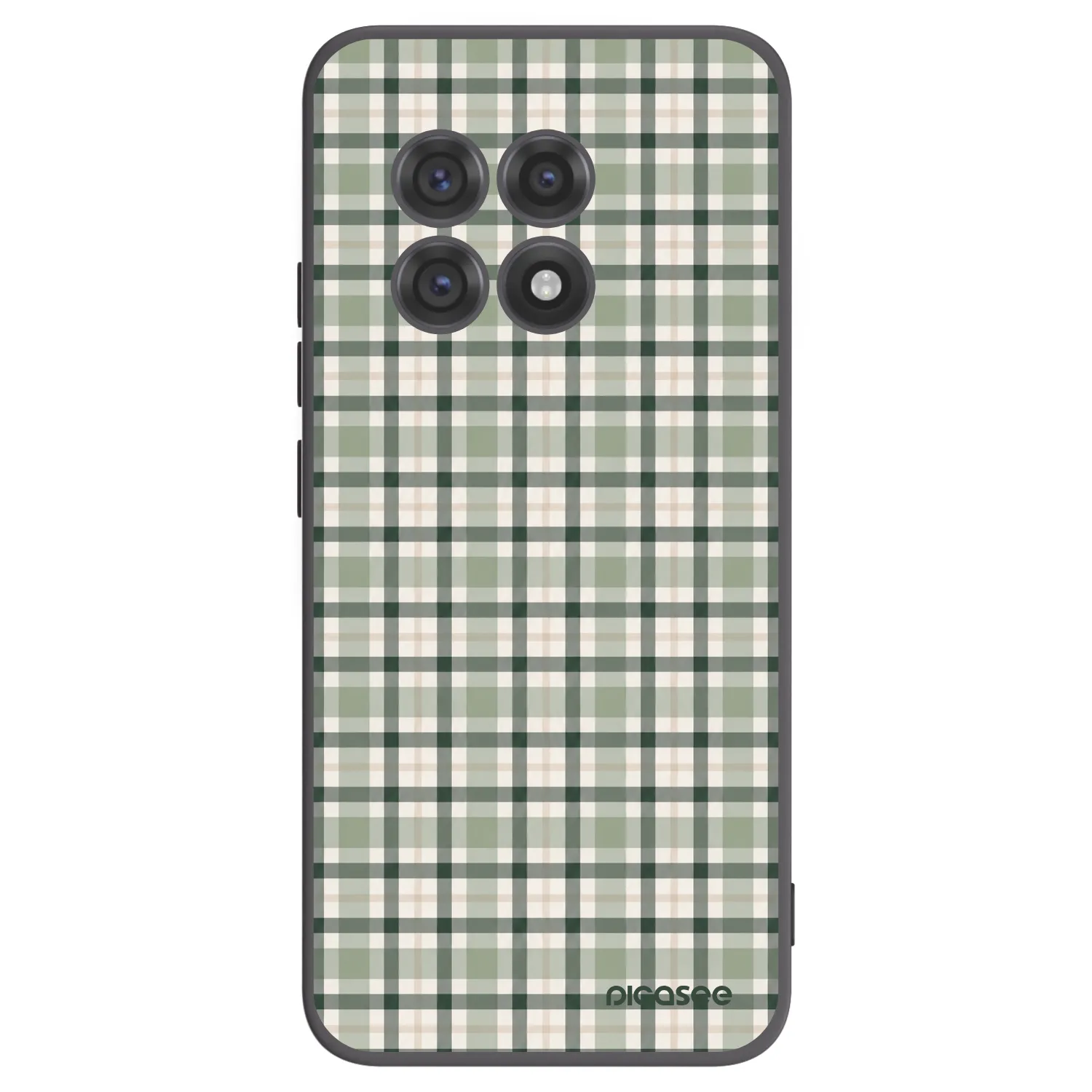 Picasee silikonowe czarne etui na OnePlus 13R 5G - Sage Tartan