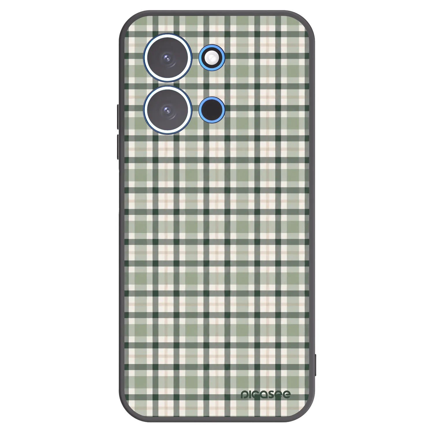 Picasee silikonowe czarne etui na Xiaomi Redmi 15C 4G - Sage Tartan