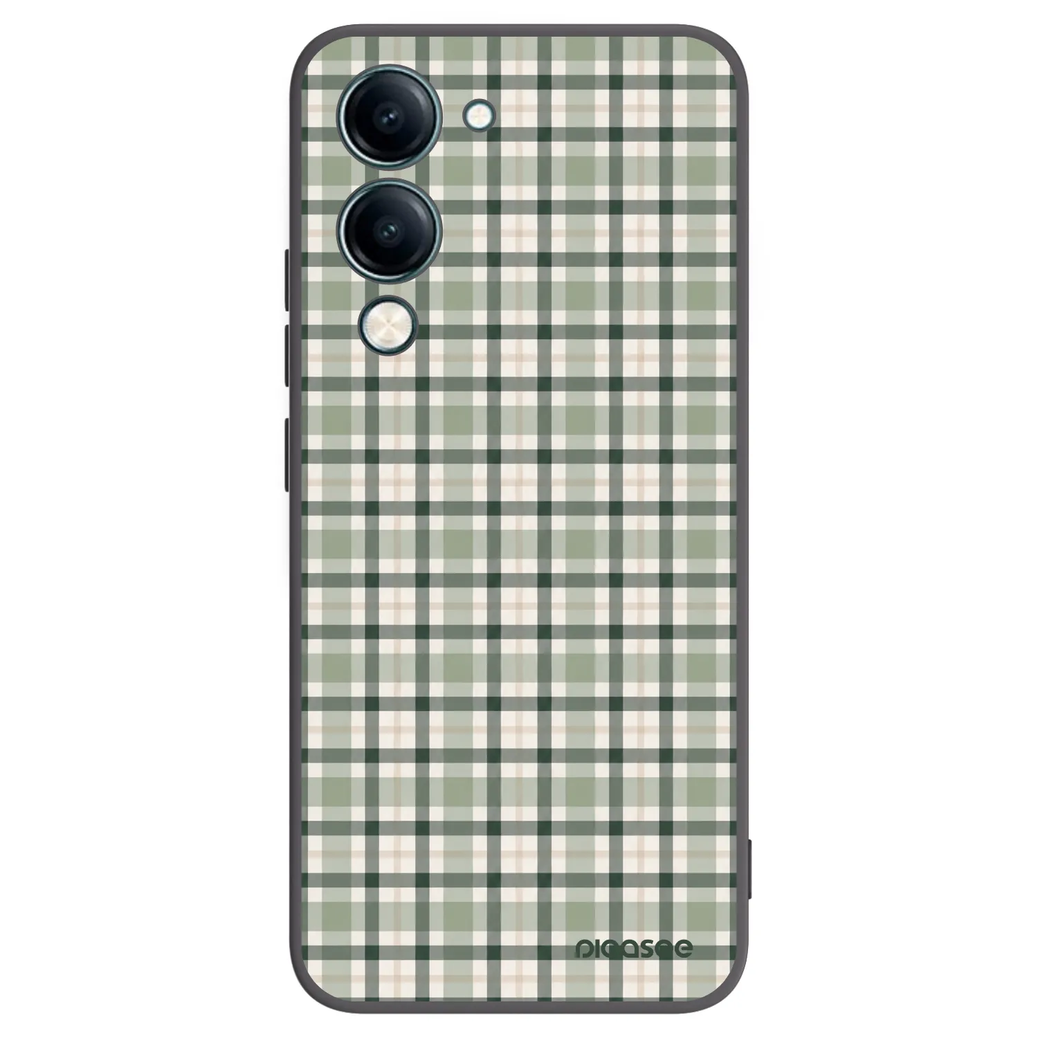 Picasee silikonowe czarne etui na Vivo Y29s 5G - Sage Tartan