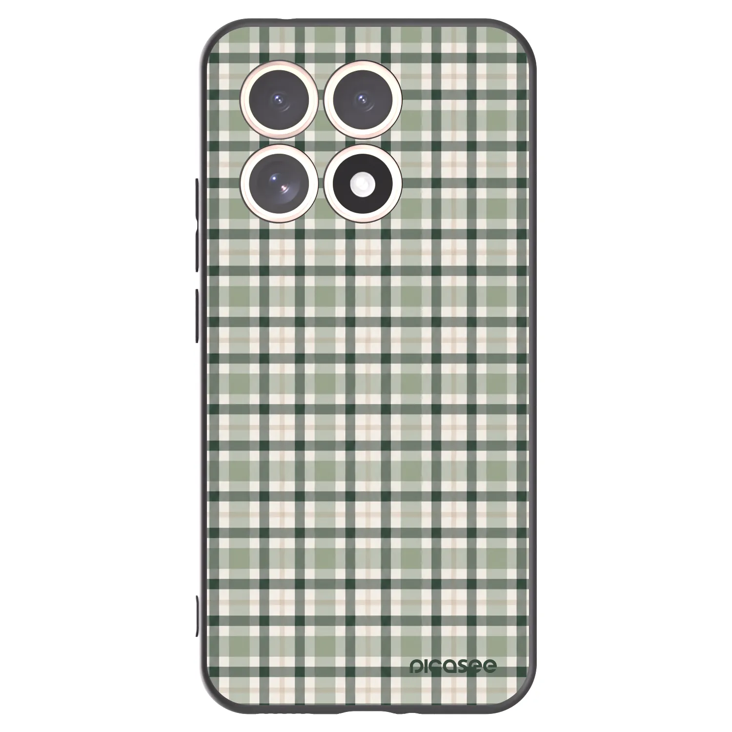 Picasee silikonowe czarne etui na Xiaomi 15T - Sage Tartan