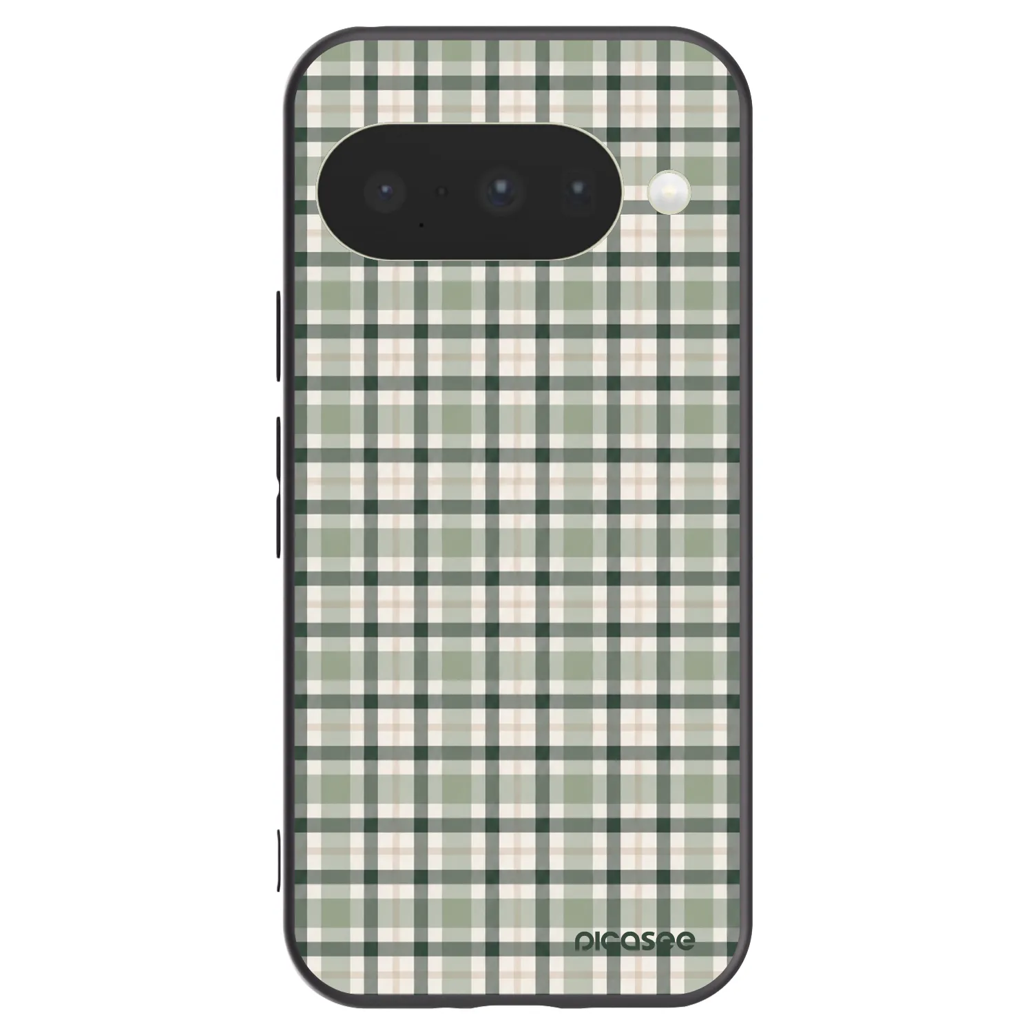 Picasee silikonowe czarne etui na Google Pixel 10 - Sage Tartan