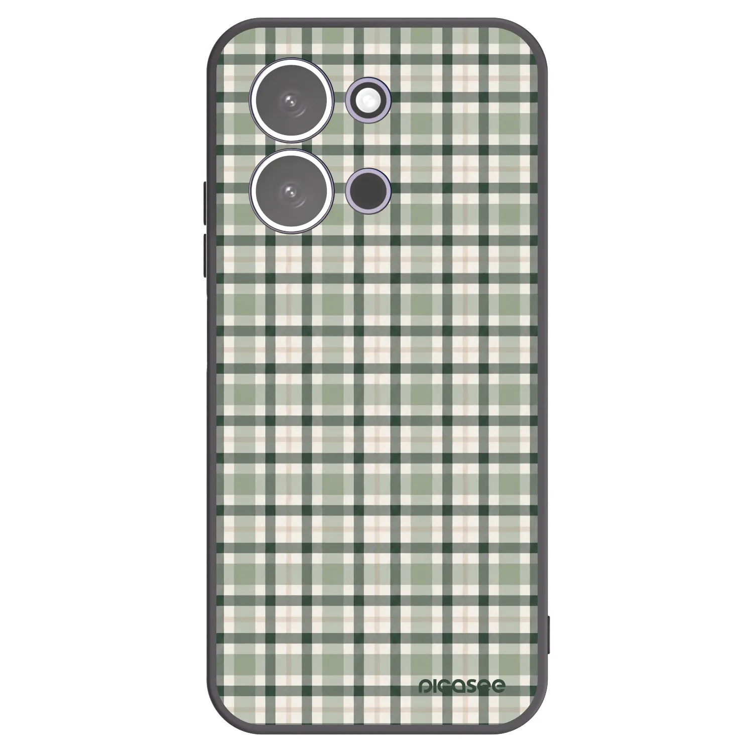 Picasee silikonowe czarne etui na Xiaomi Redmi 15C 5G - Sage Tartan