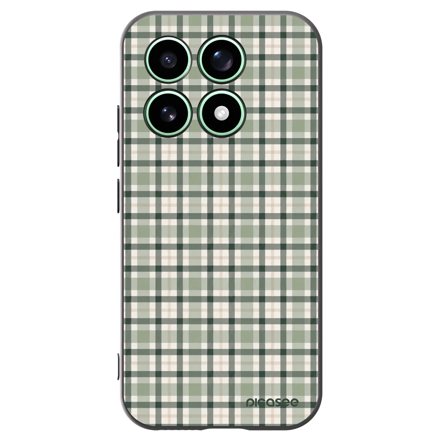 Picasee silikonowe czarne etui na Xiaomi 17 - Sage Tartan