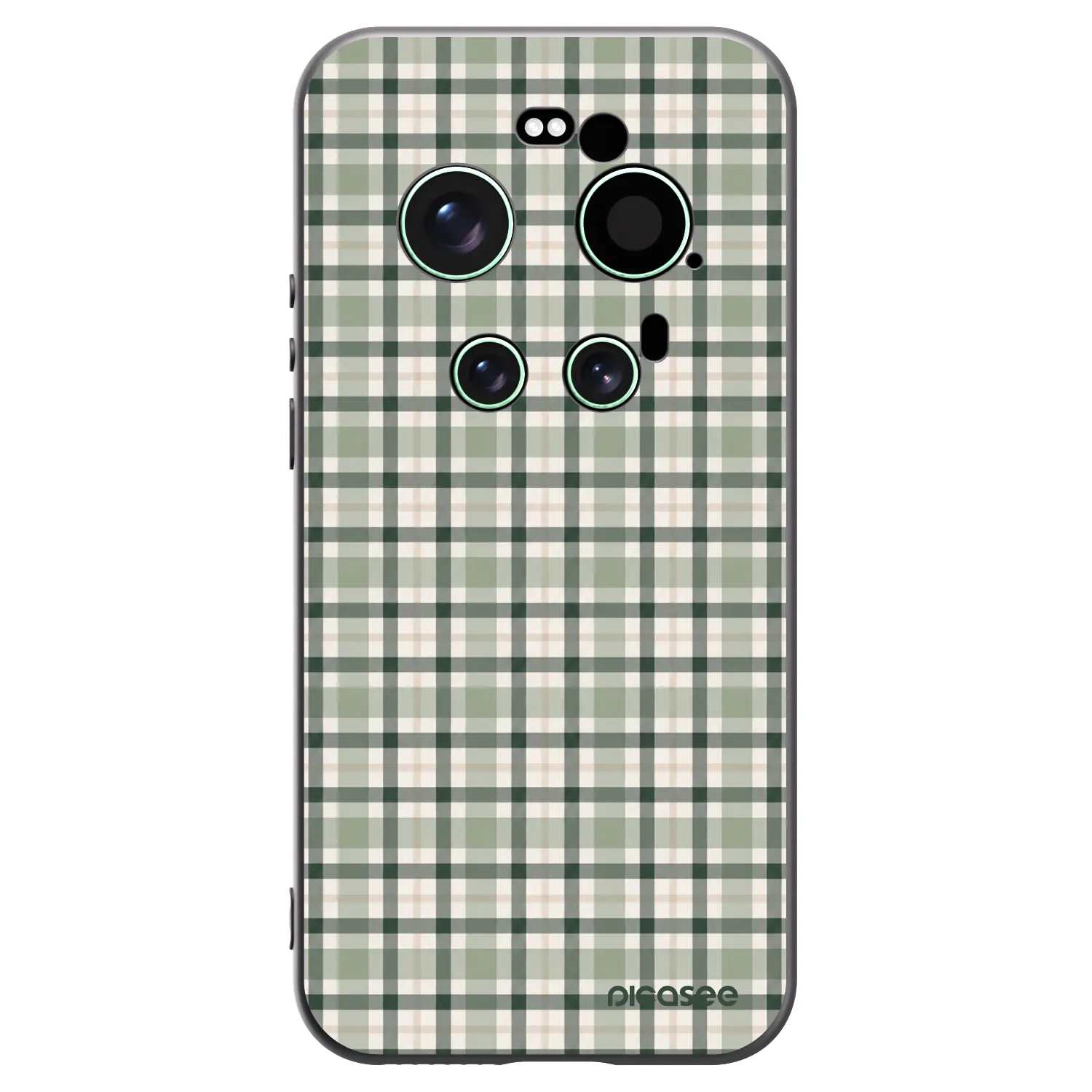 Picasee silikonowe czarne etui na Xiaomi 17 Ultra - Sage Tartan