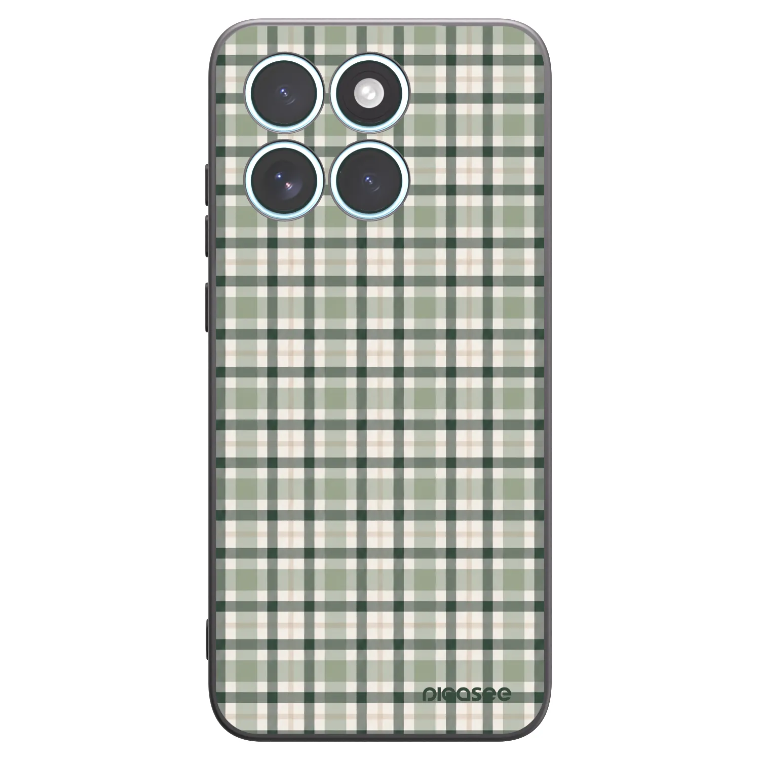 Picasee silikonowe czarne etui na Motorola Edge 70 Fusion - Sage Tartan