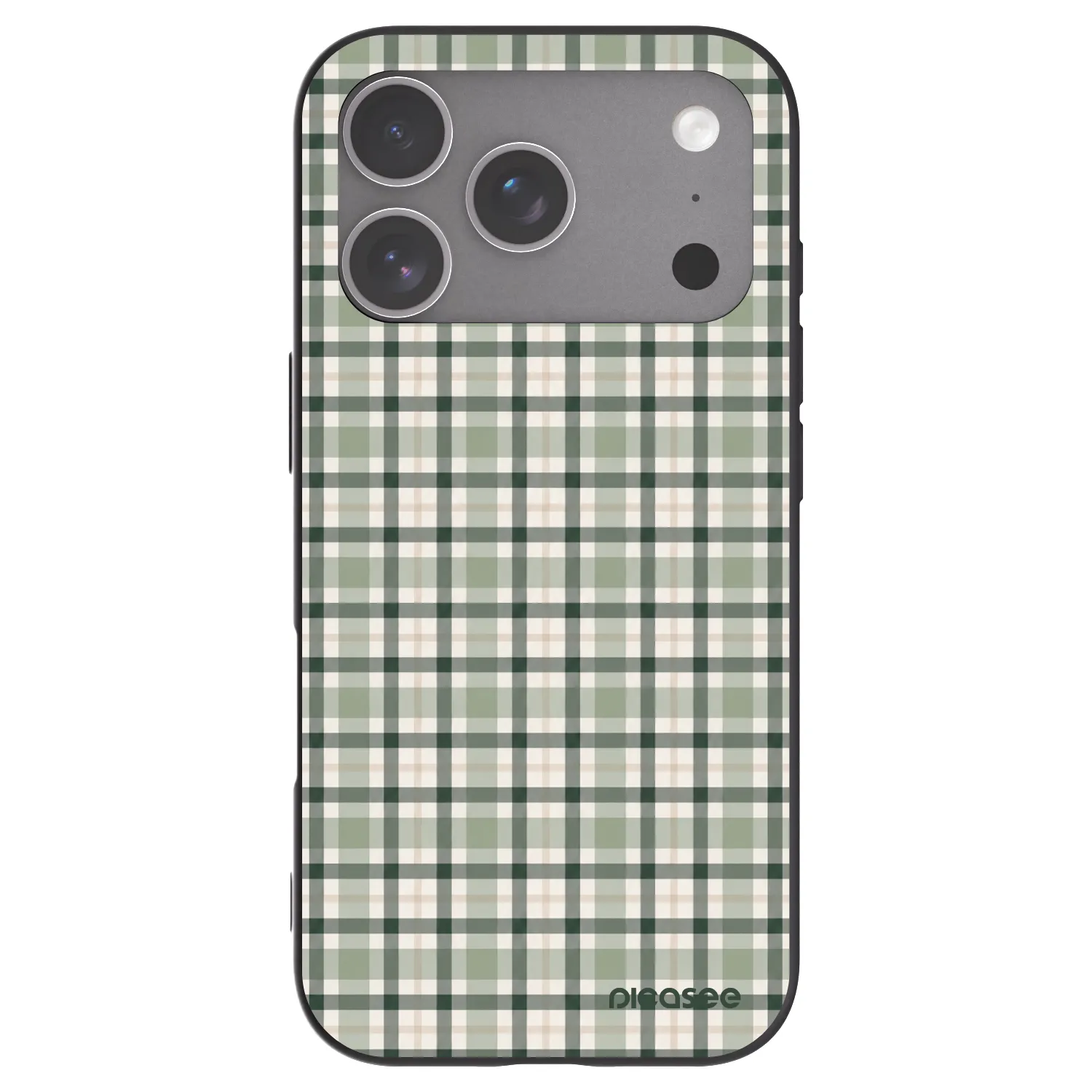 Picasee silikonowe czarne etui na Apple iPhone 18 Pro - Sage Tartan
