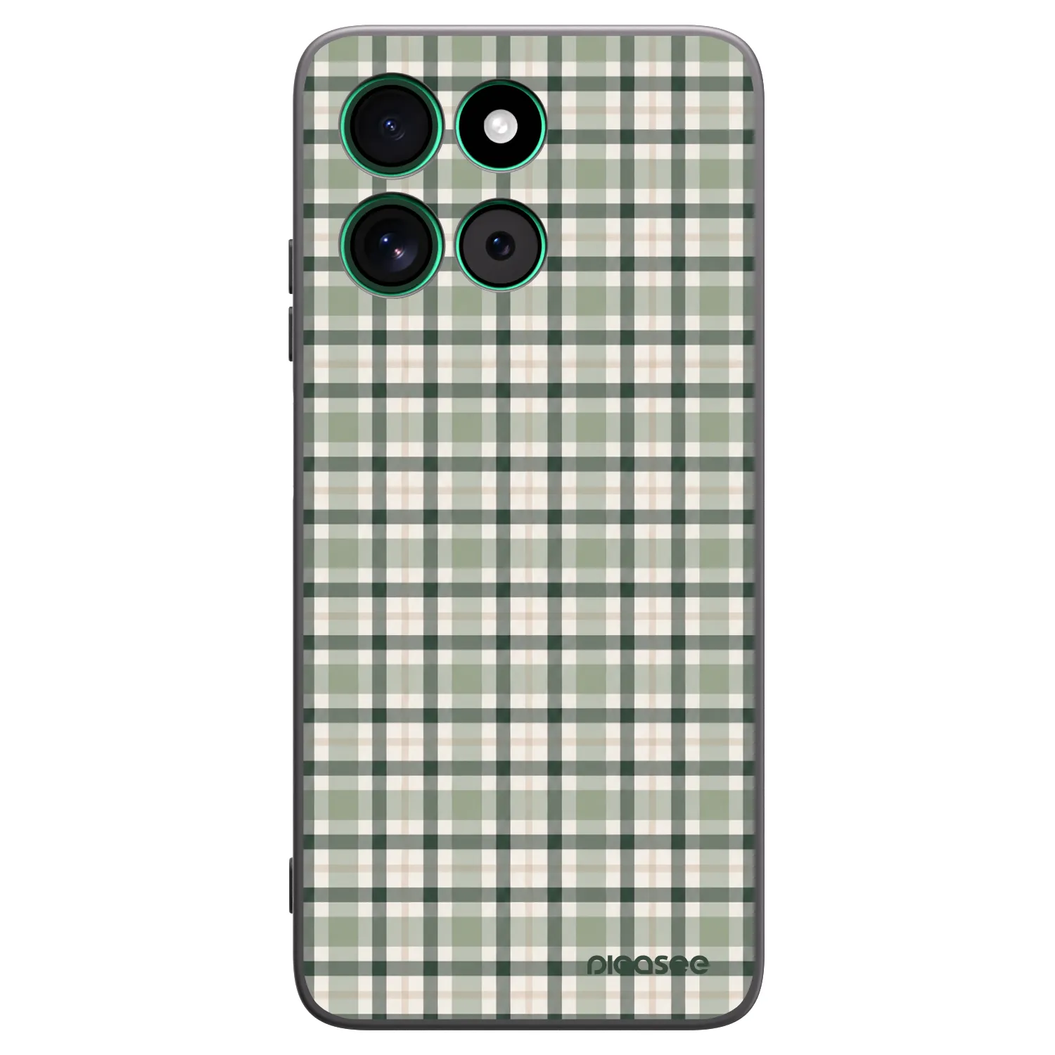 Picasee silikonowe czarne etui na Motorola Moto G57 Power - Sage Tartan