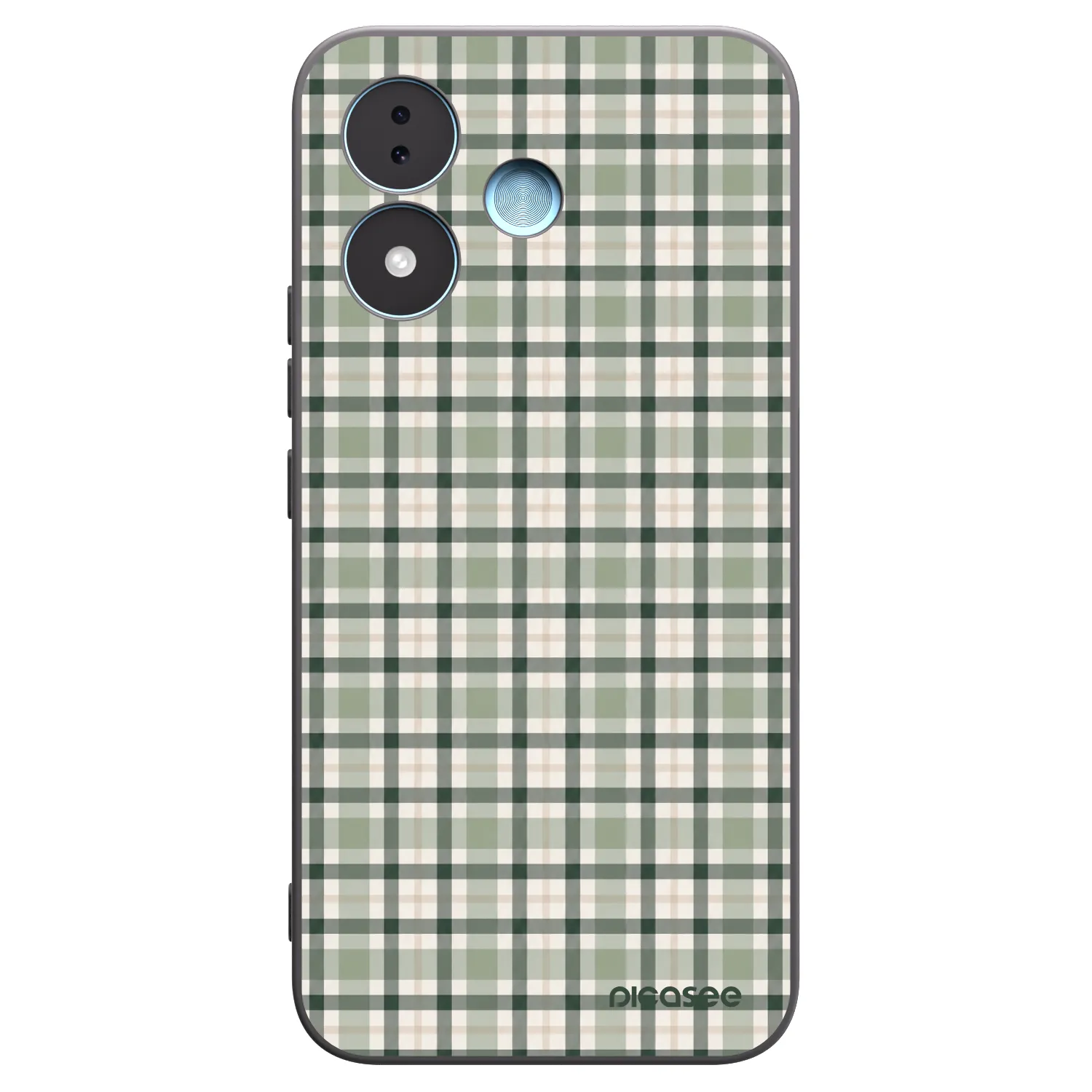 Picasee silikonowe czarne etui na Xiaomi Redmi Note 17 5G - Sage Tartan