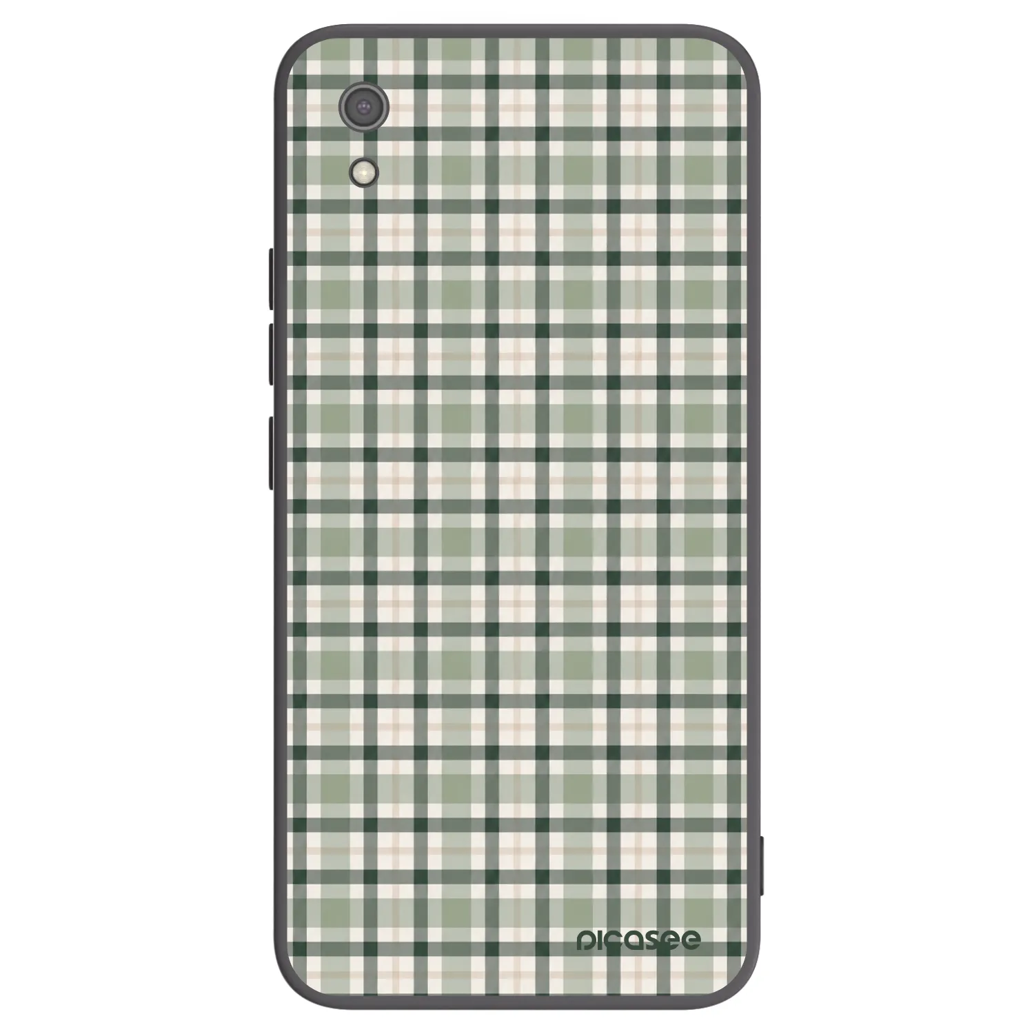 Picasee silikonowe czarne etui na Xiaomi Redmi 7A - Sage Tartan