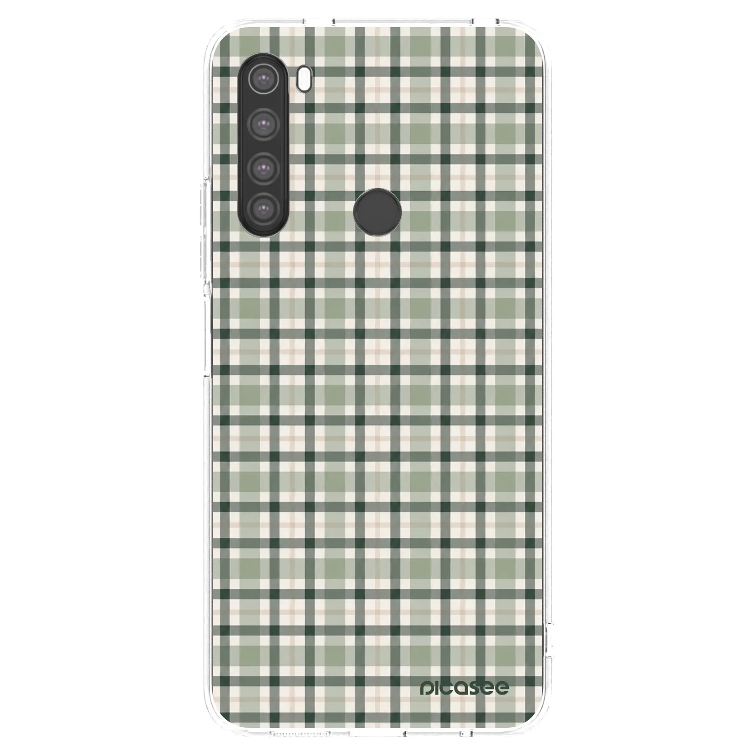 Picasee silikonowe przeźroczyste etui na Xiaomi Redmi Note 8 - Sage Tartan