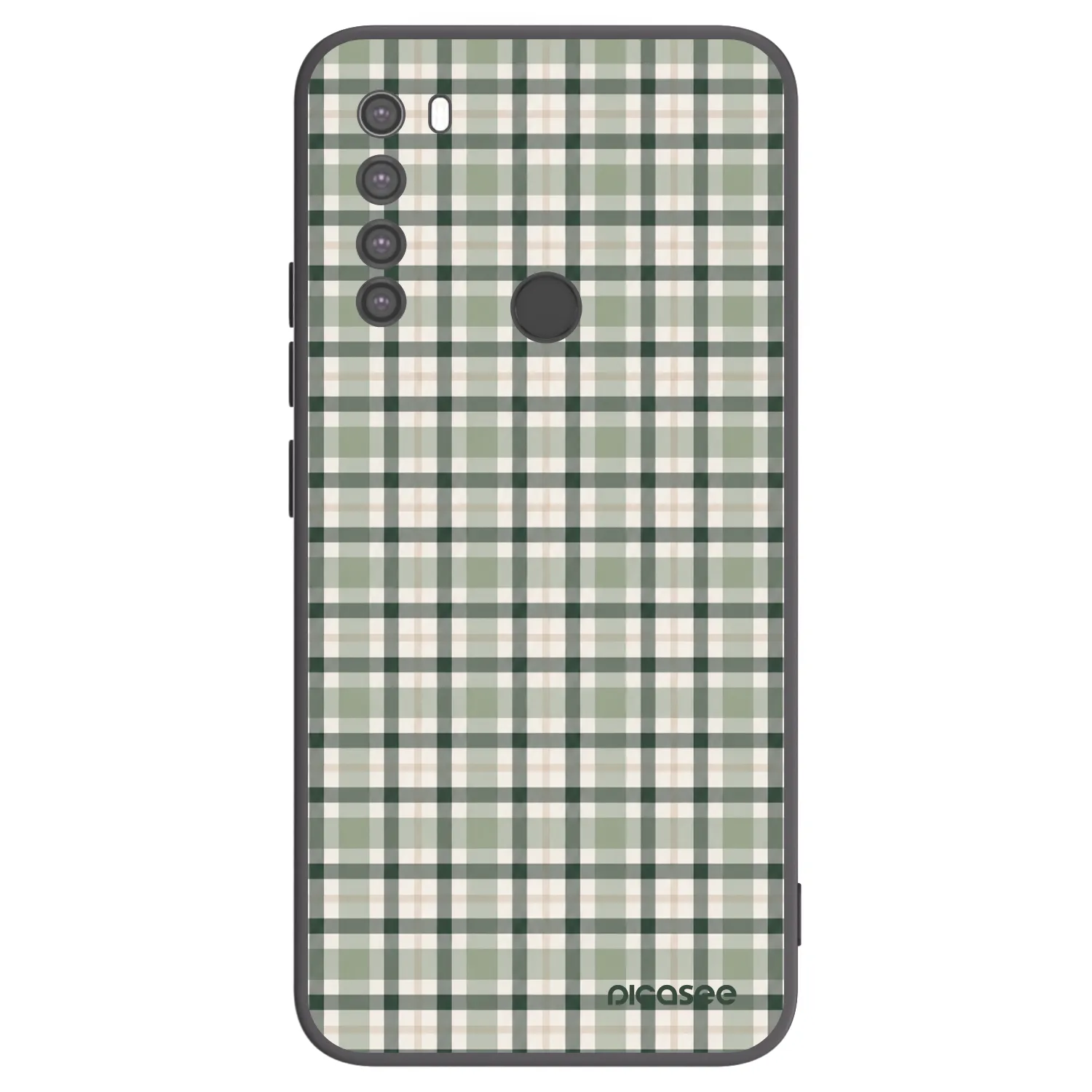 Picasee silikonowe czarne etui na Xiaomi Redmi Note 8 - Sage Tartan