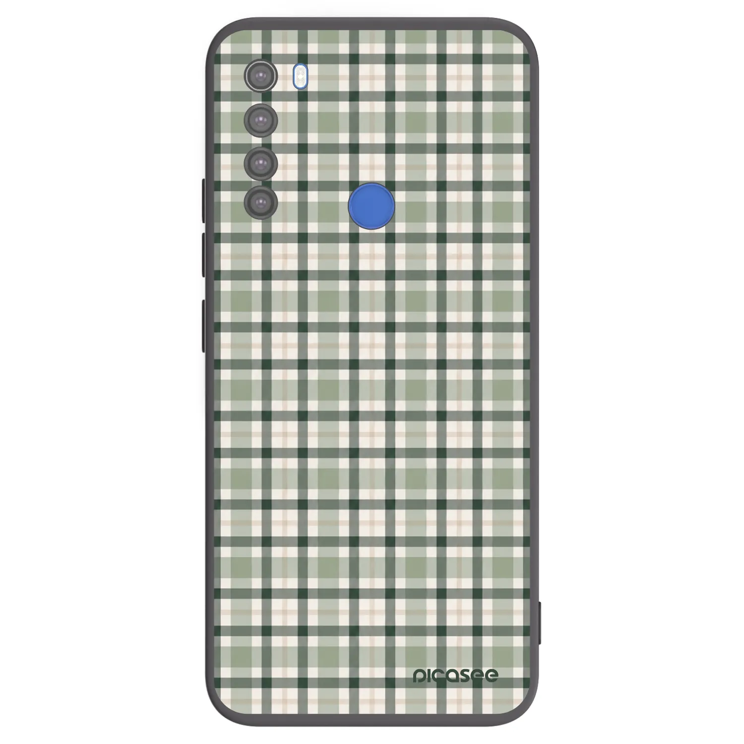 Picasee silikonowe czarne etui na Xiaomi Redmi Note 8T - Sage Tartan