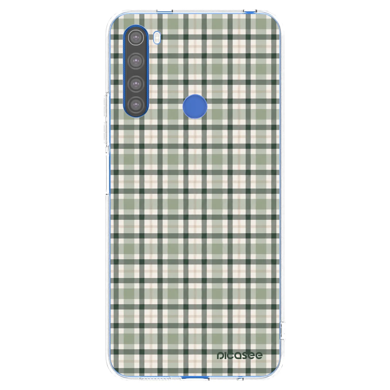 Picasee silikonowe przeźroczyste etui na Xiaomi Redmi Note 8T - Sage Tartan