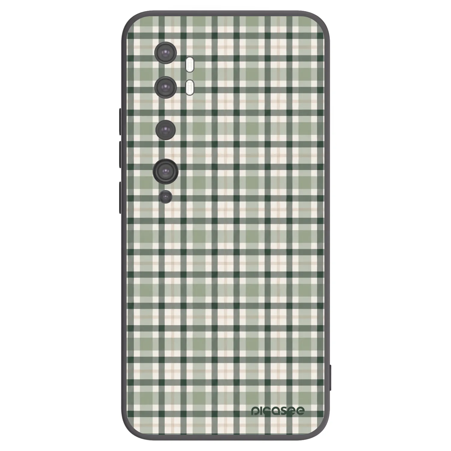 Picasee silikonowe czarne etui na Xiaomi Mi Note 10 (Pro) - Sage Tartan