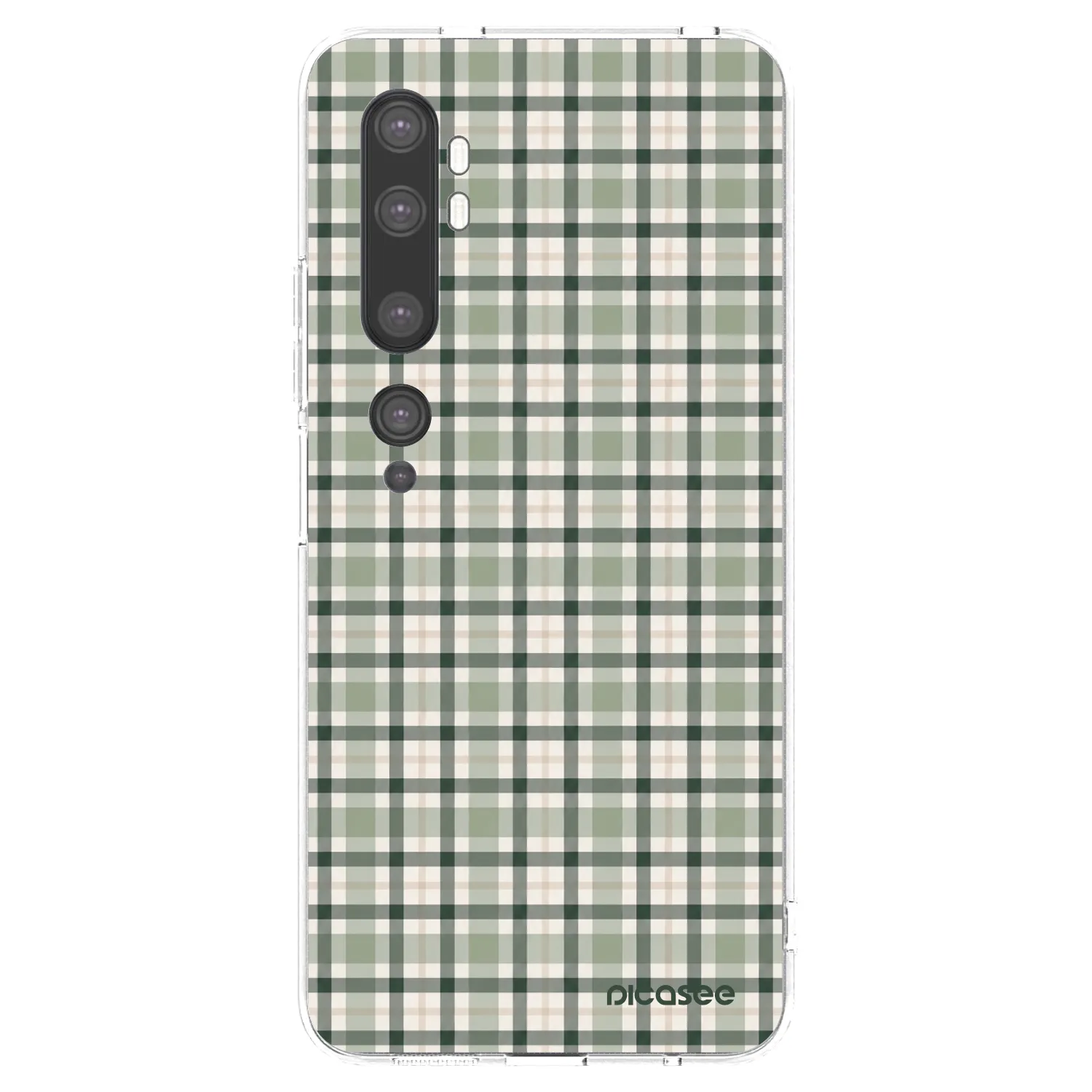 Picasee silikonowe przeźroczyste etui na Xiaomi Mi Note 10 (Pro) - Sage Tartan