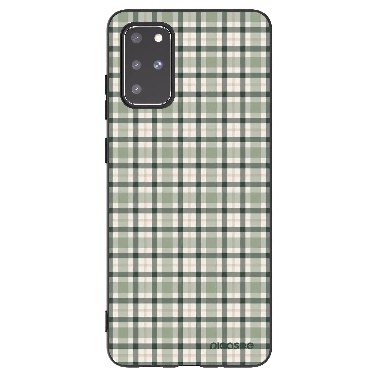Picasee silikonowe czarne etui na Samsung Galaxy S20+ G985F - Sage Tartan