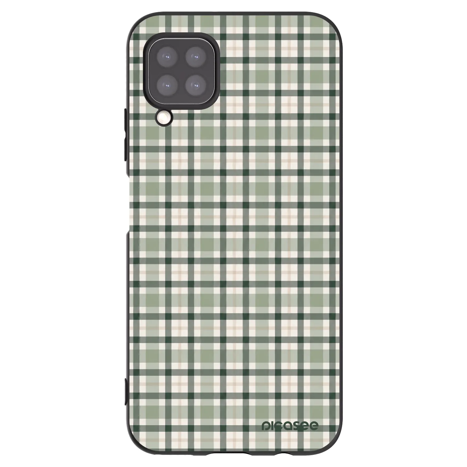 Picasee silikonowe czarne etui na Huawei P40 Lite - Sage Tartan