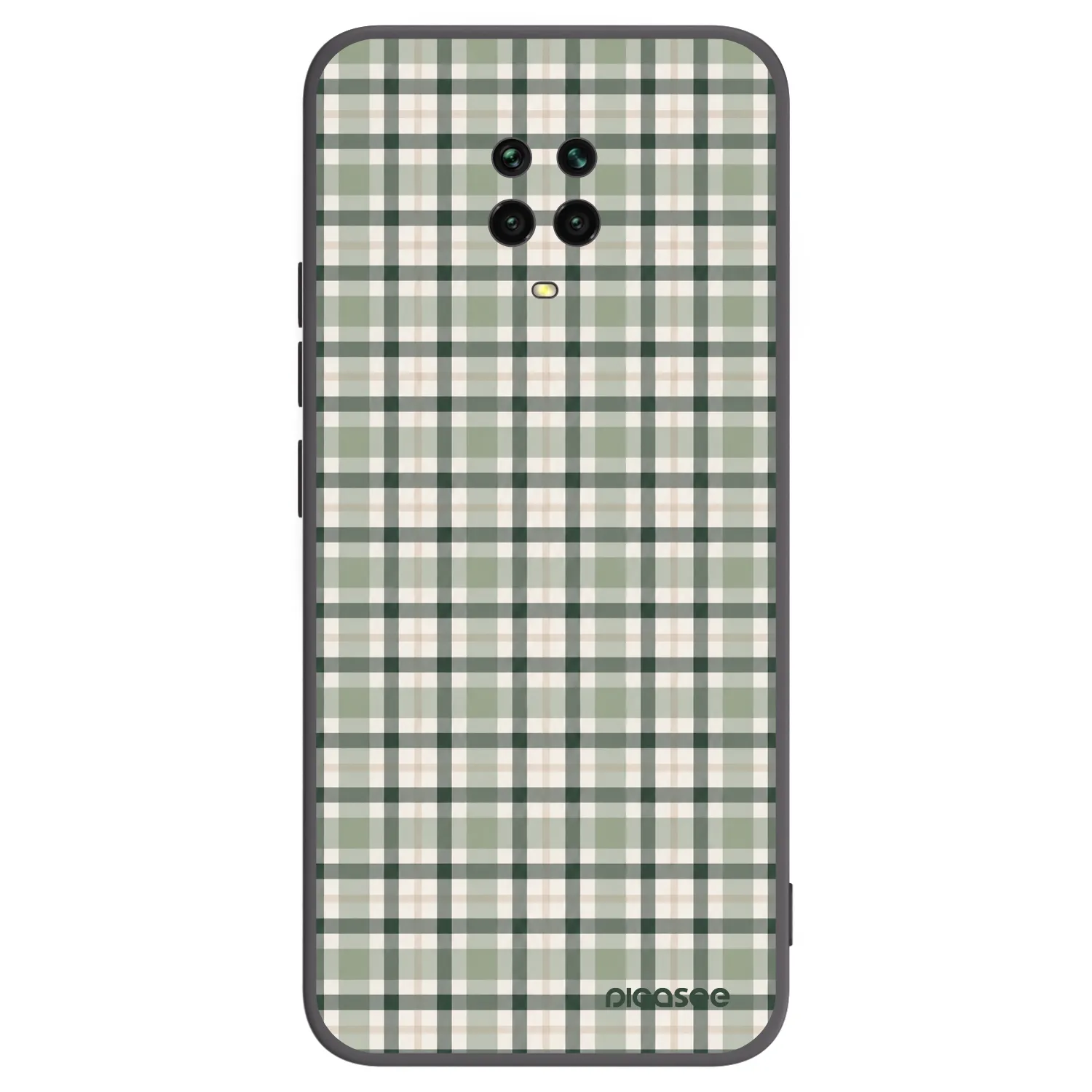 Picasee silikonowe czarne etui na Xiaomi Redmi Note 9 Pro - Sage Tartan