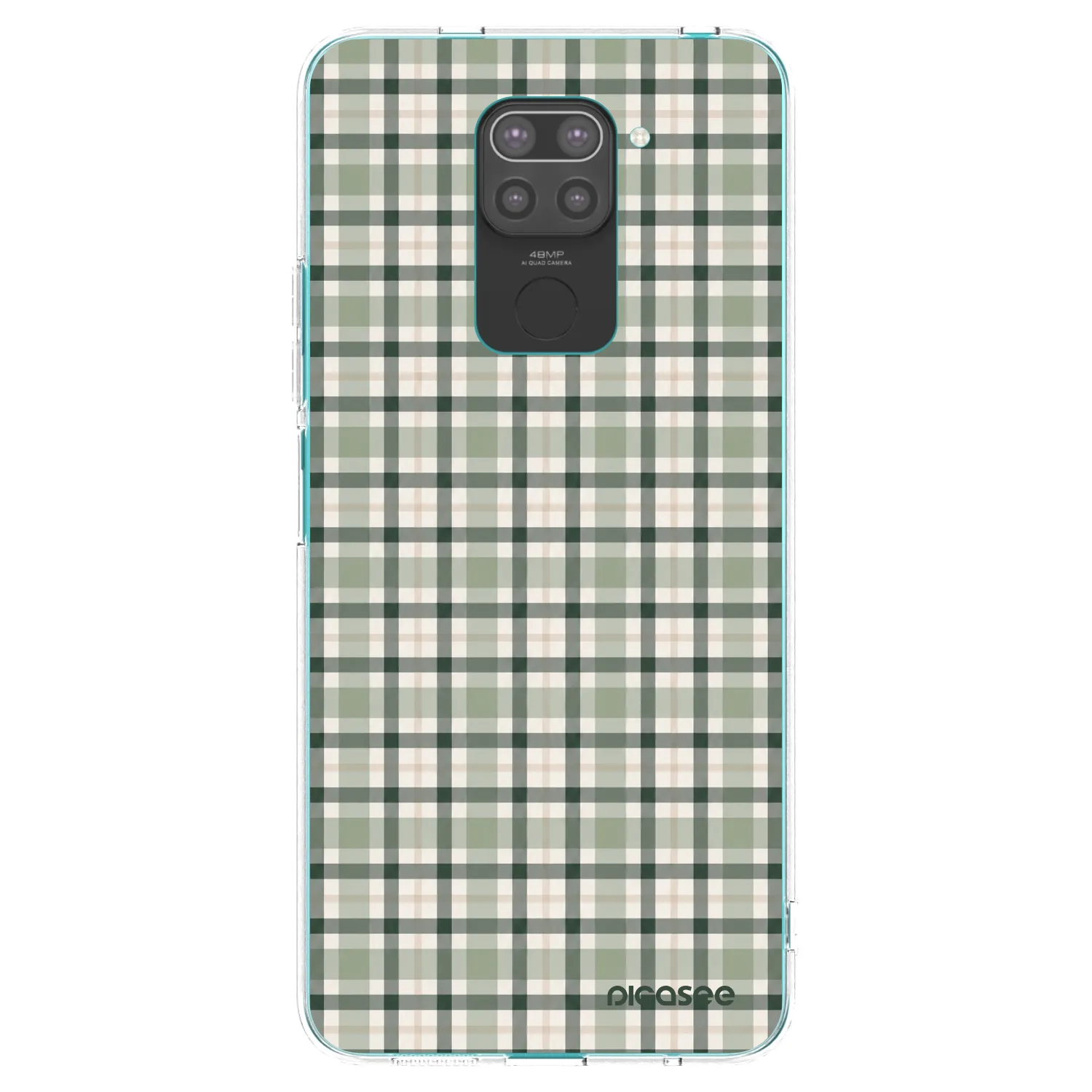 Picasee silikonowe czarne etui na Xiaomi Redmi Note 9 - Sage Tartan