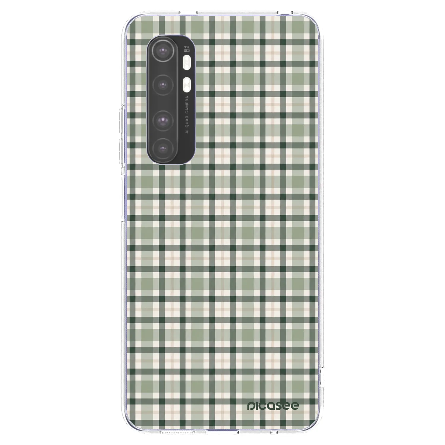 Picasee silikonowe przeźroczyste etui na Xiaomi Mi Note 10 Lite - Sage Tartan