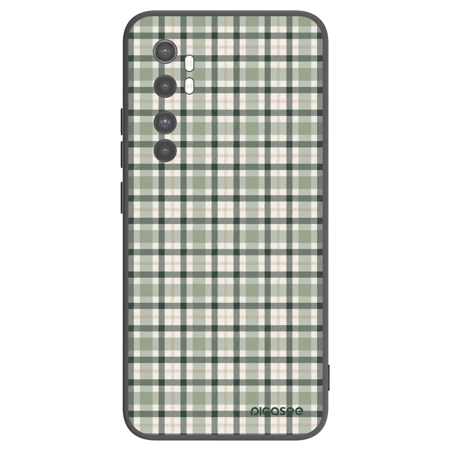 Picasee silikonowe czarne etui na Xiaomi Mi Note 10 Lite - Sage Tartan
