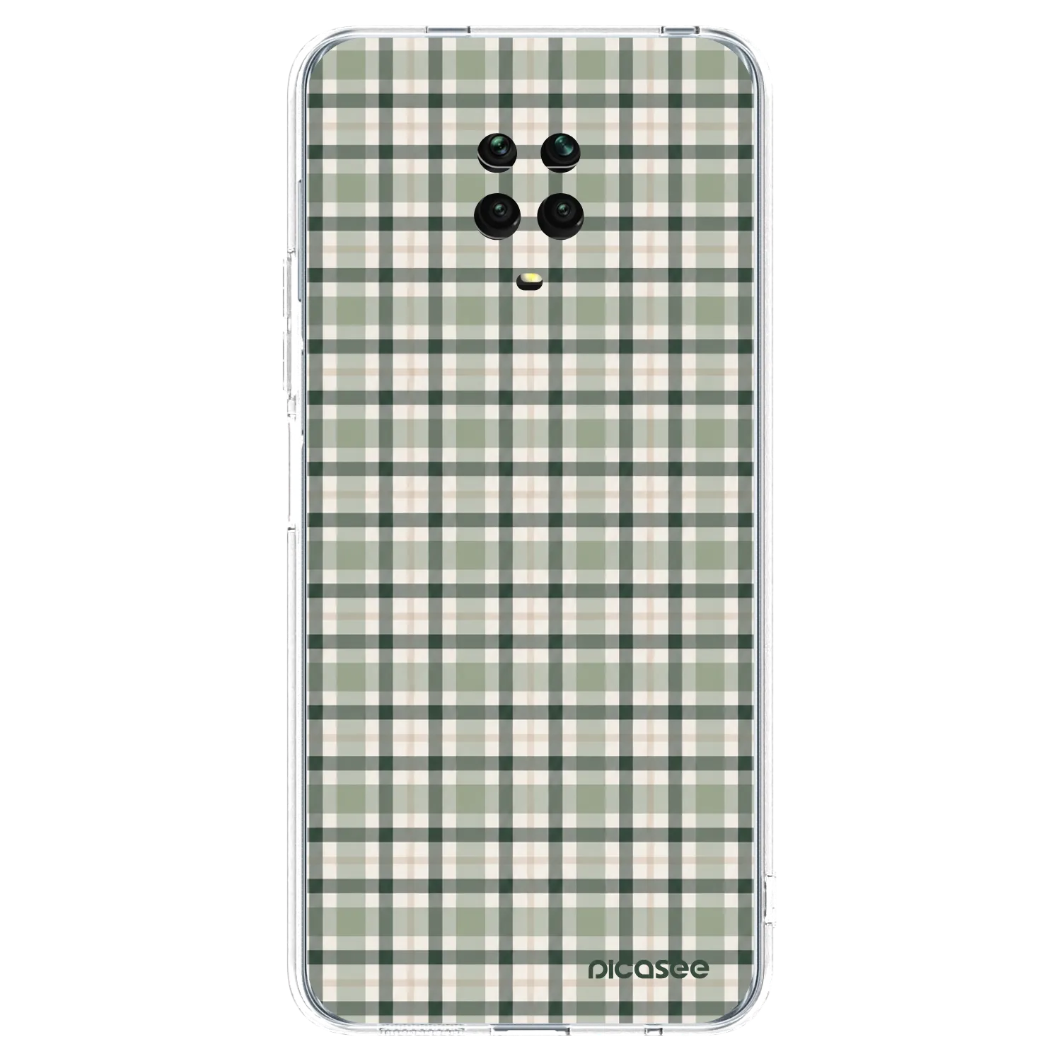 Picasee silikonowe przeźroczyste etui na Xiaomi Redmi Note 9S - Sage Tartan
