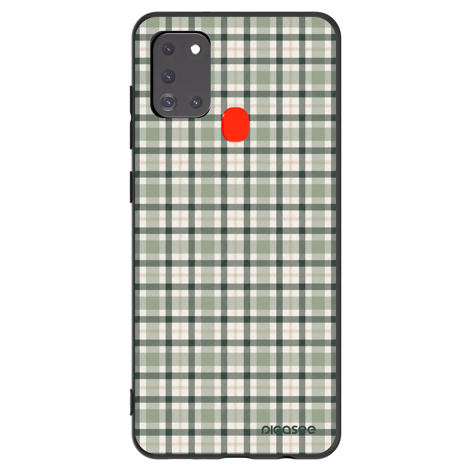 Picasee silikonowe czarne etui na Samsung Galaxy A21s - Sage Tartan