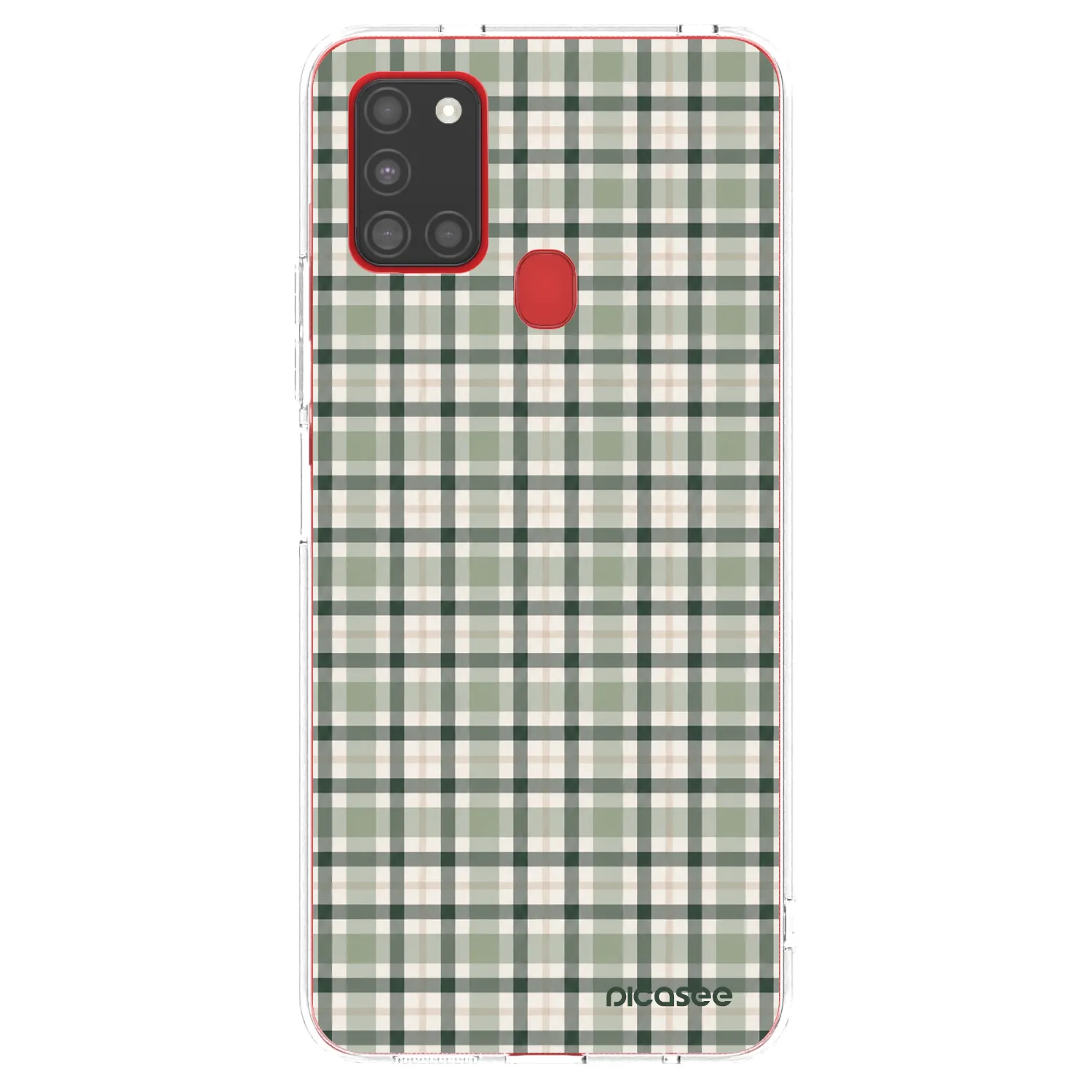 Picasee silikonowe przeźroczyste etui na Samsung Galaxy A21s - Sage Tartan