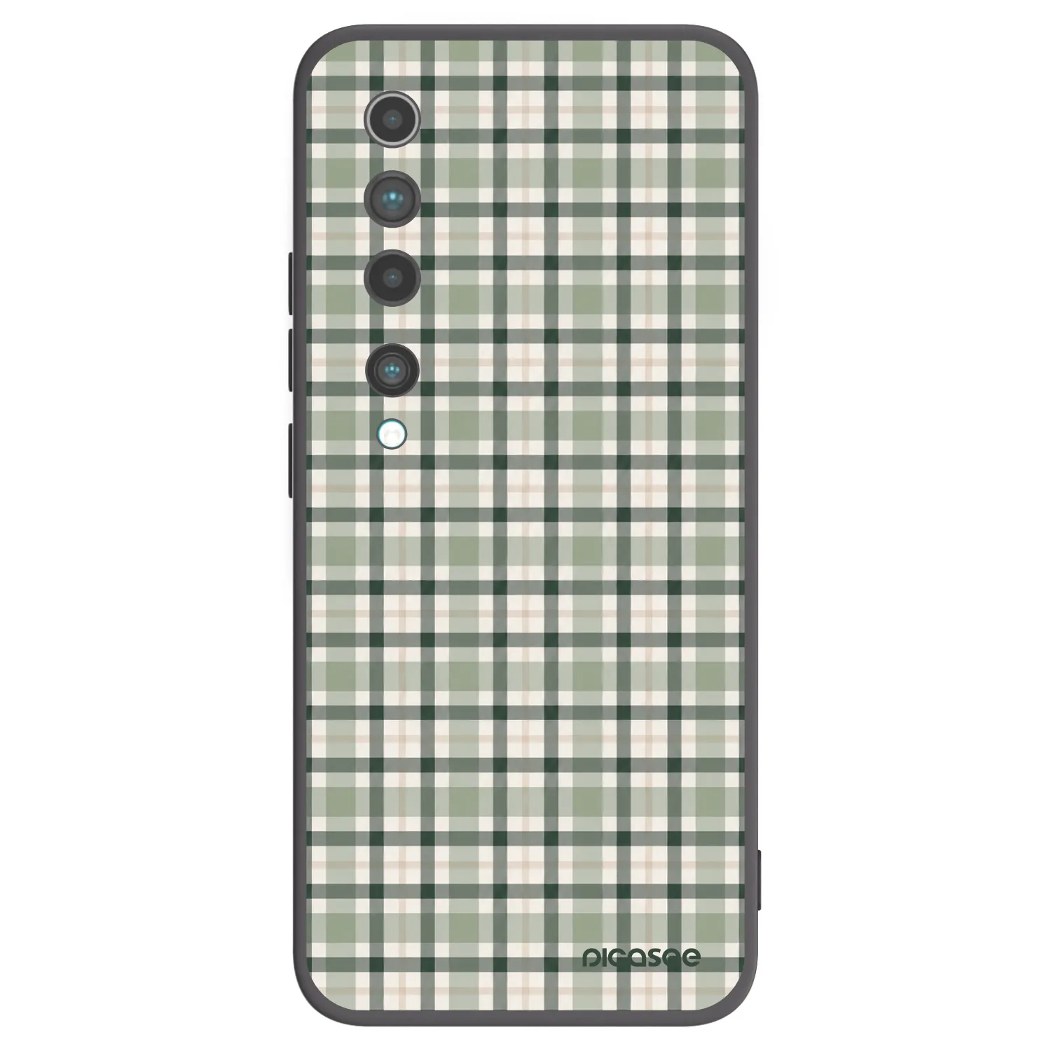 Picasee silikonowe czarne etui na Xiaomi Mi 10 - Sage Tartan