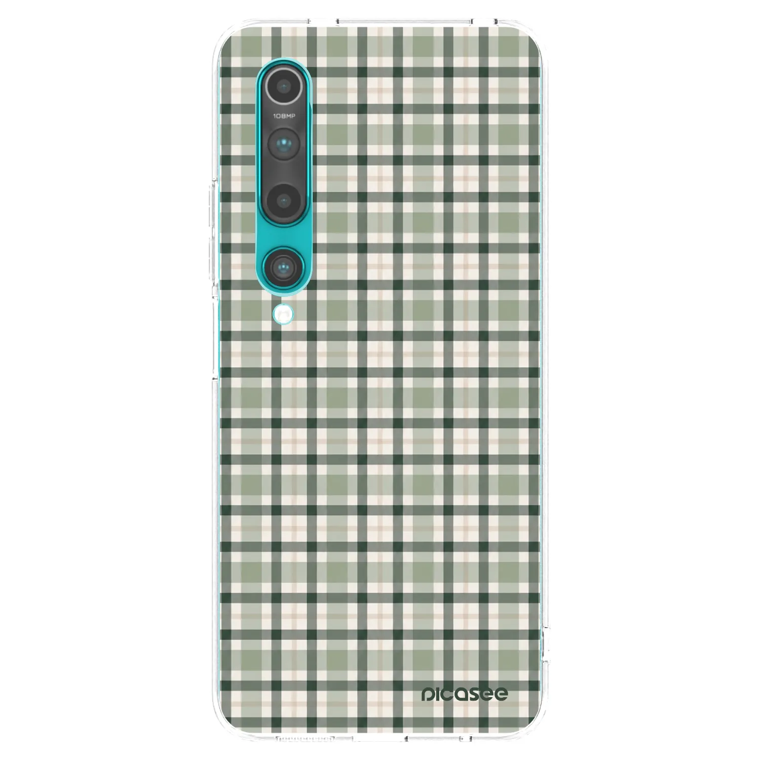 Picasee silikonowe przeźroczyste etui na Xiaomi Mi 10 - Sage Tartan