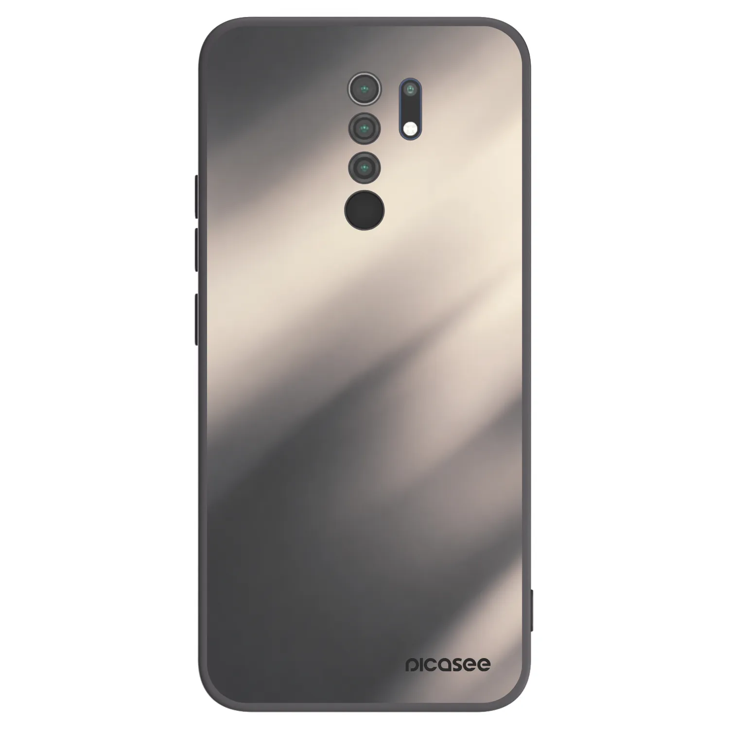 Picasee silikonowe czarne etui na Xiaomi Redmi 9 - Smoky Beige