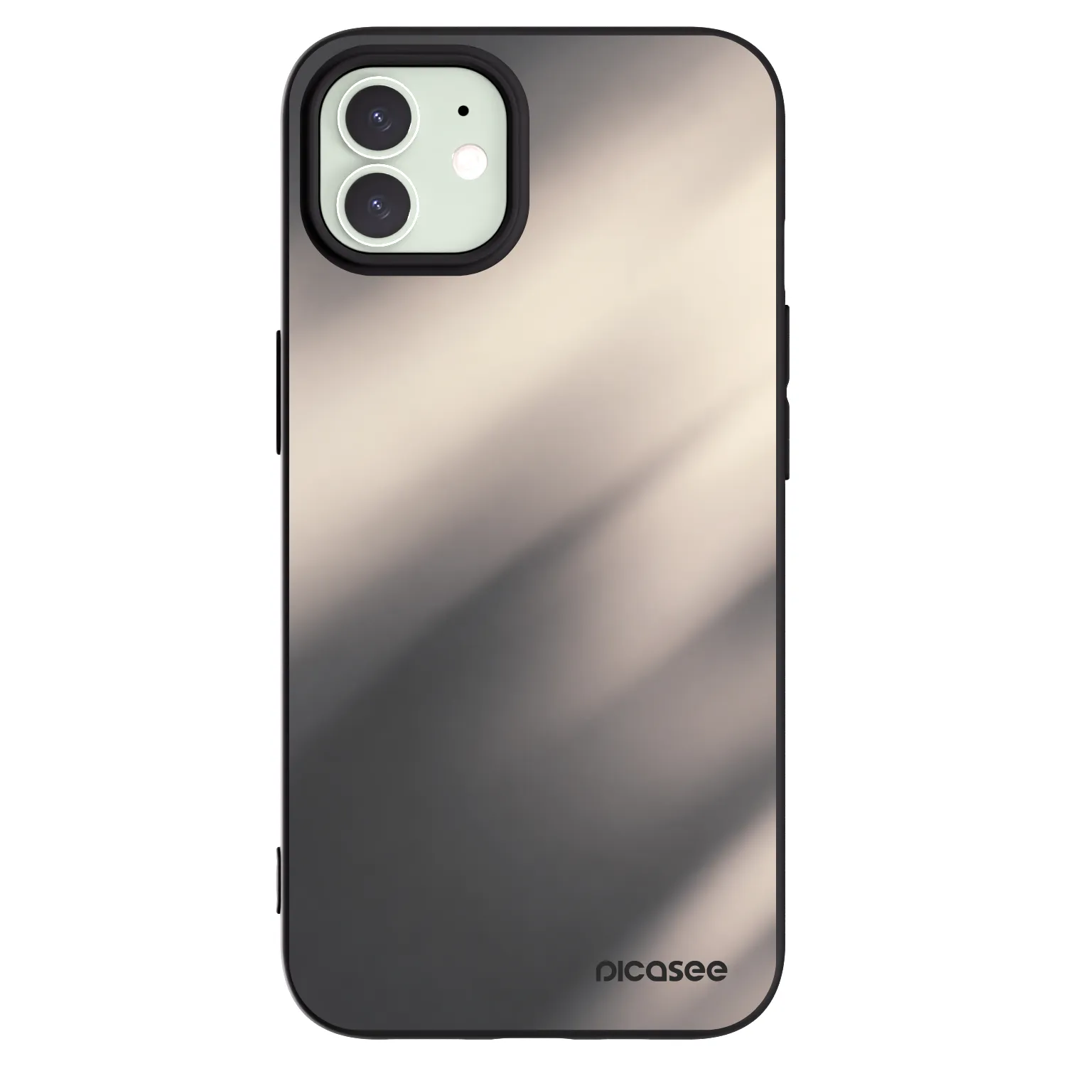 Picasee silikonowe czarne etui na Apple iPhone 12 - Smoky Beige