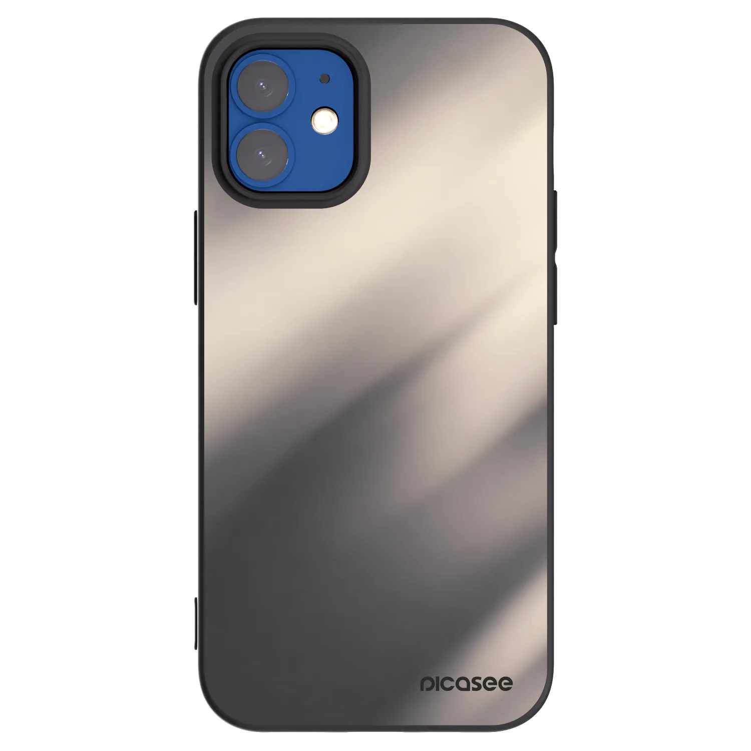 Picasee silikonowe czarne etui na Apple iPhone 12 mini - Smoky Beige