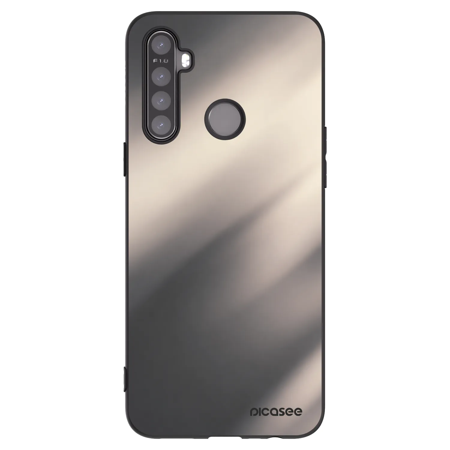 Picasee silikonowe czarne etui na Realme 5 - Smoky Beige