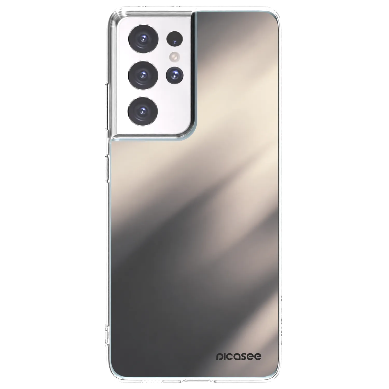 Picasee silikonowe przeźroczyste etui na Samsung Galaxy S21 Ultra 5G G998B - Smoky Beige