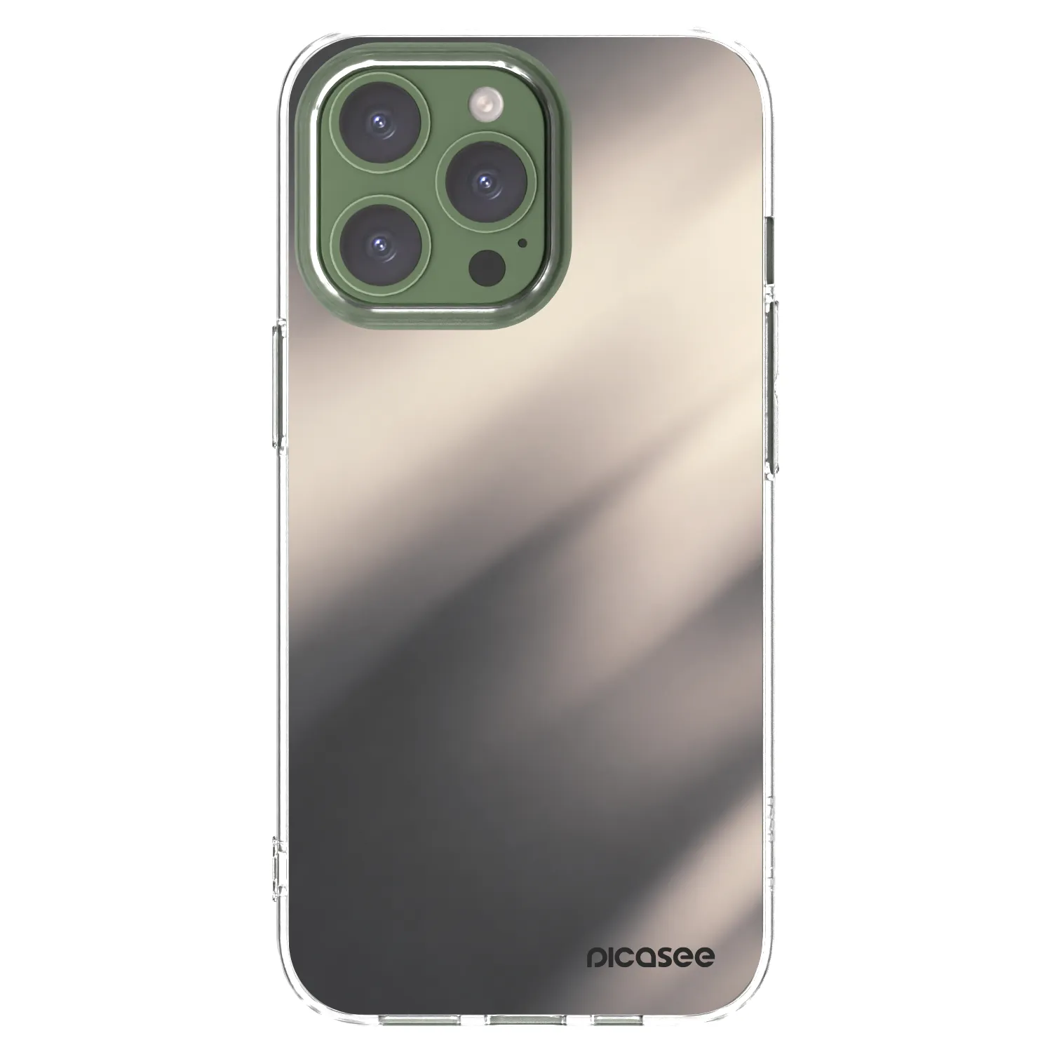 Picasee silikonowe przeźroczyste etui na Apple iPhone 13 Pro - Smoky Beige