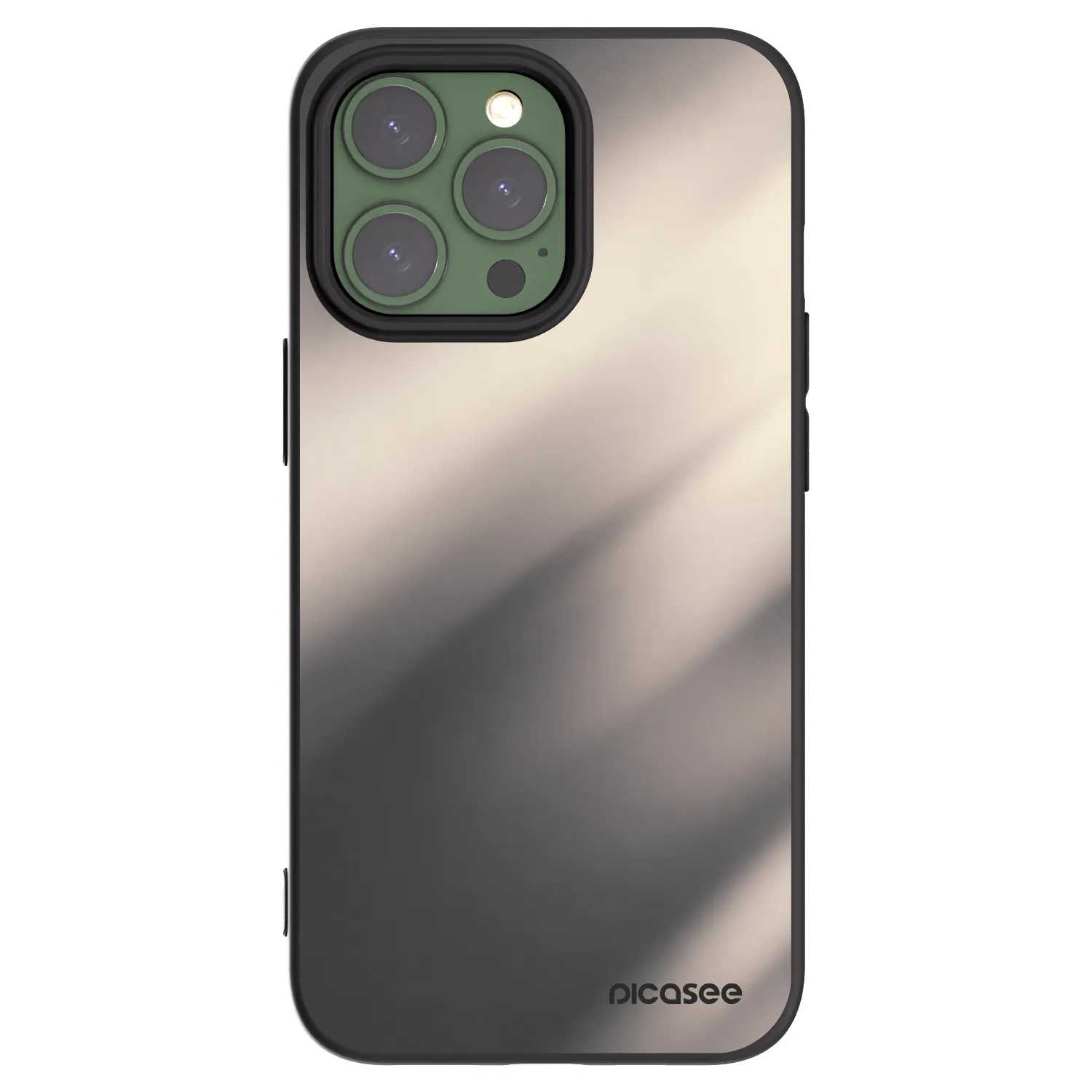 Picasee silikonowe czarne etui na Apple iPhone 13 Pro - Smoky Beige