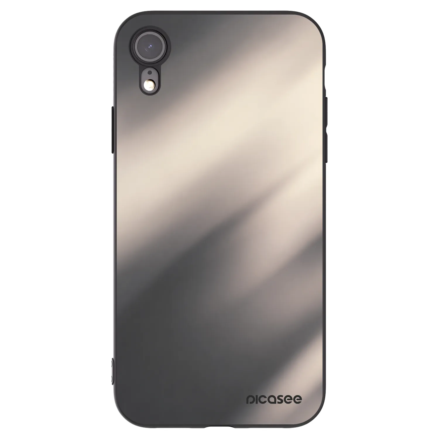 Picasee silikonowe czarne etui na Apple iPhone XR - Smoky Beige