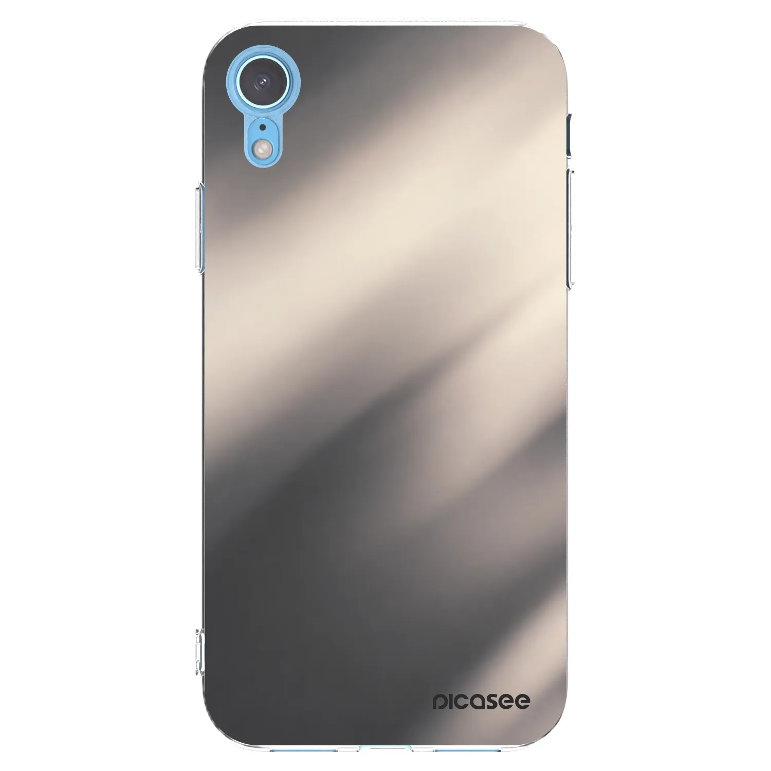 Picasee silikonowe przeźroczyste etui na Apple iPhone XR - Smoky Beige